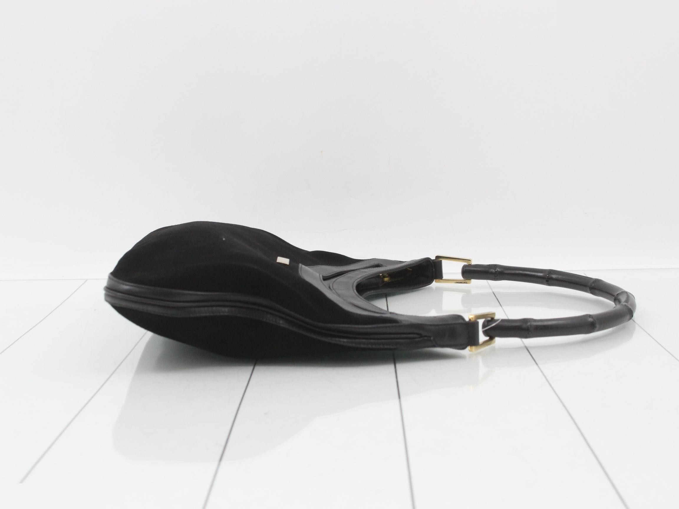 Bamboo suede one-shoulder bag — view 3