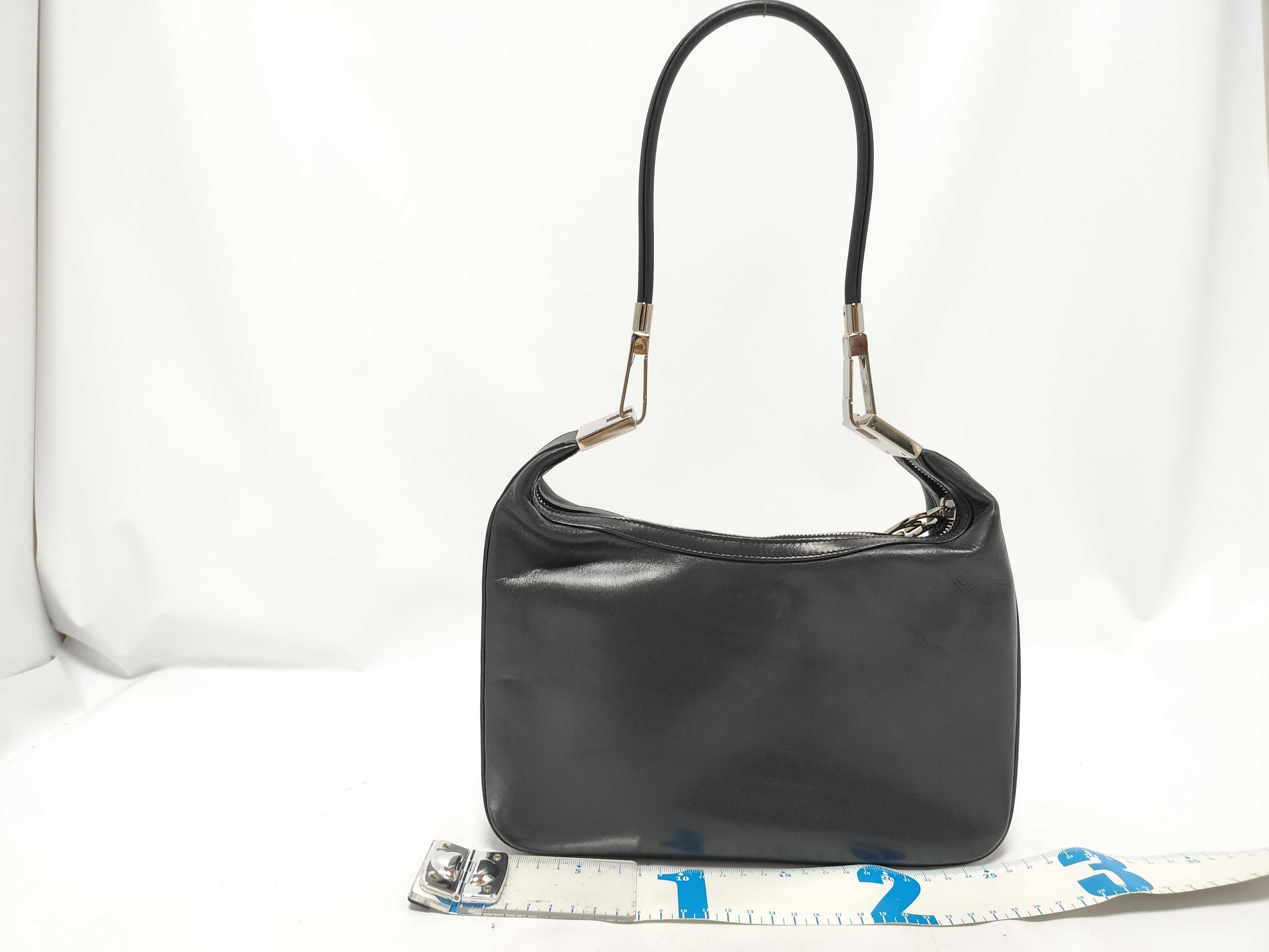 Leather One-Shoulder Bag, Black — view 2