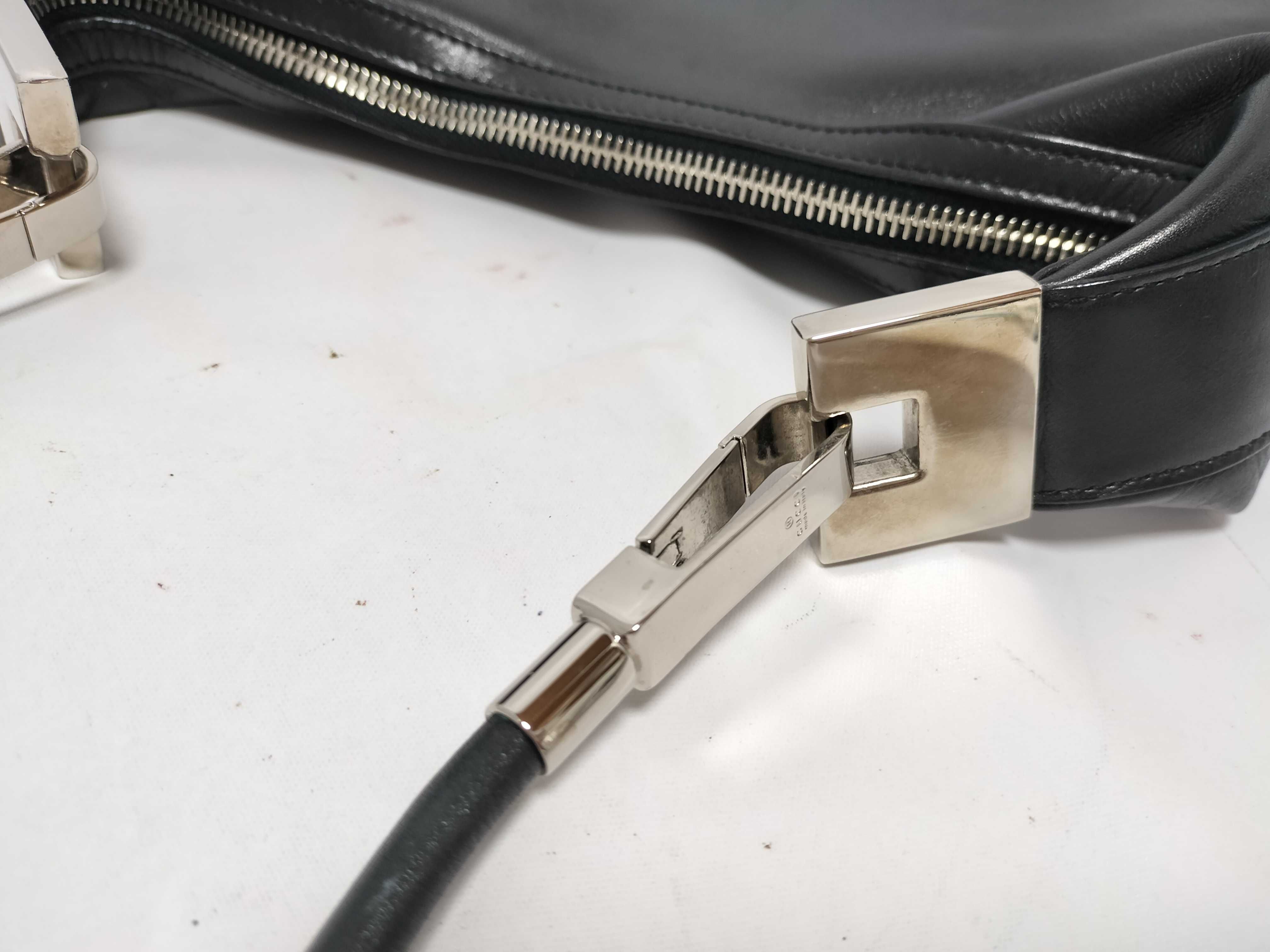 Leather One-Shoulder Bag, Black — view 5