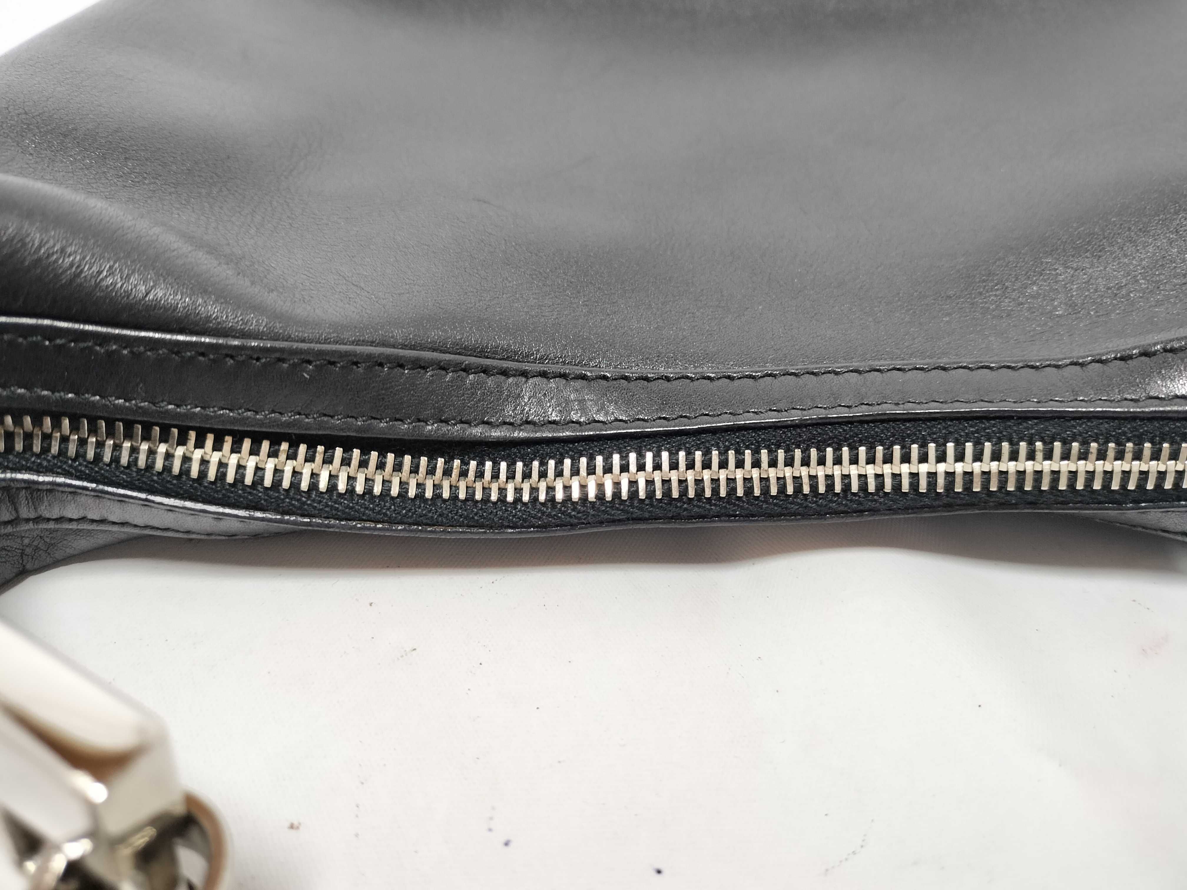 Leather One-Shoulder Bag, Black — view 6