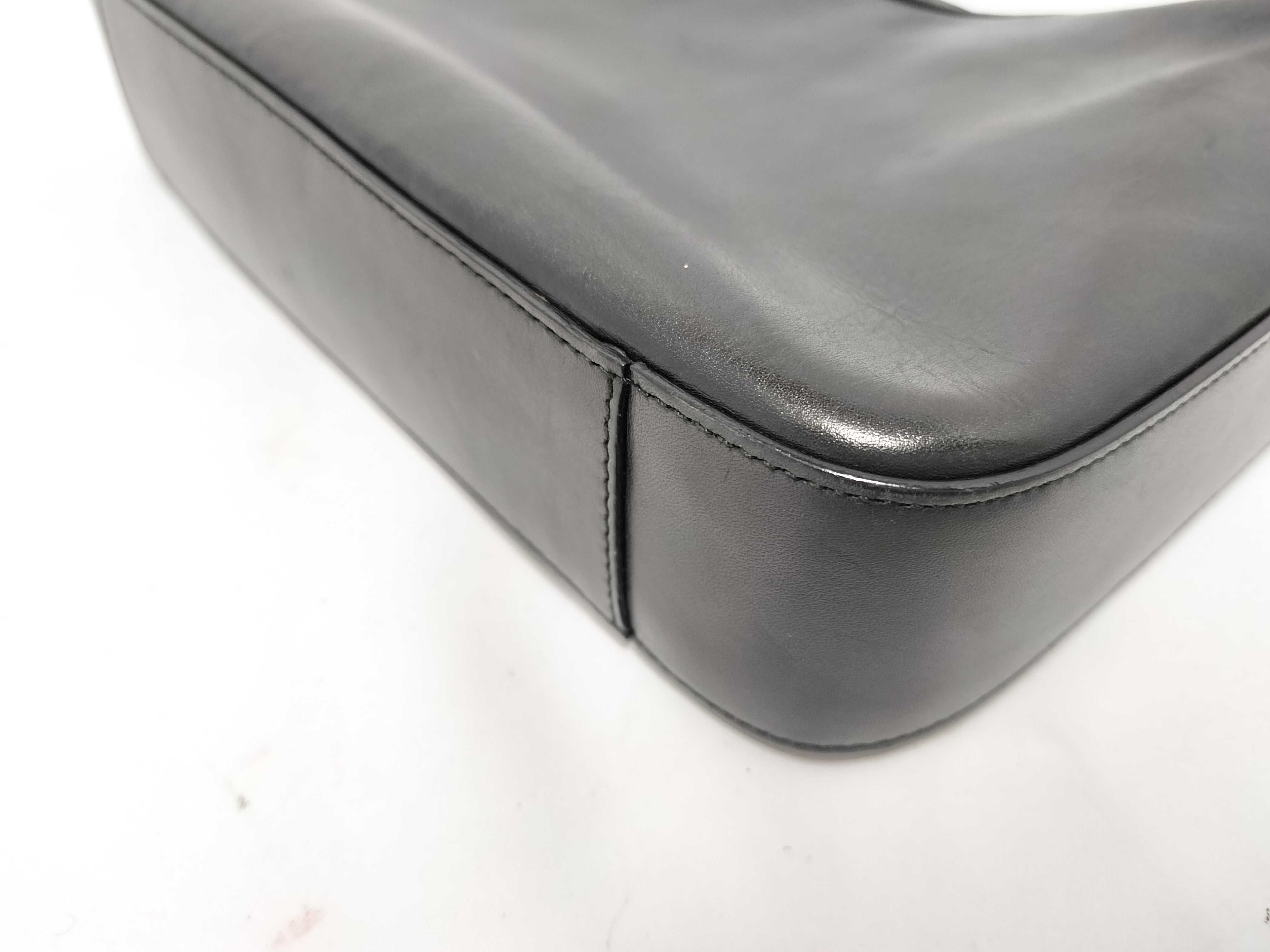 Leather One-Shoulder Bag, Black — view 8