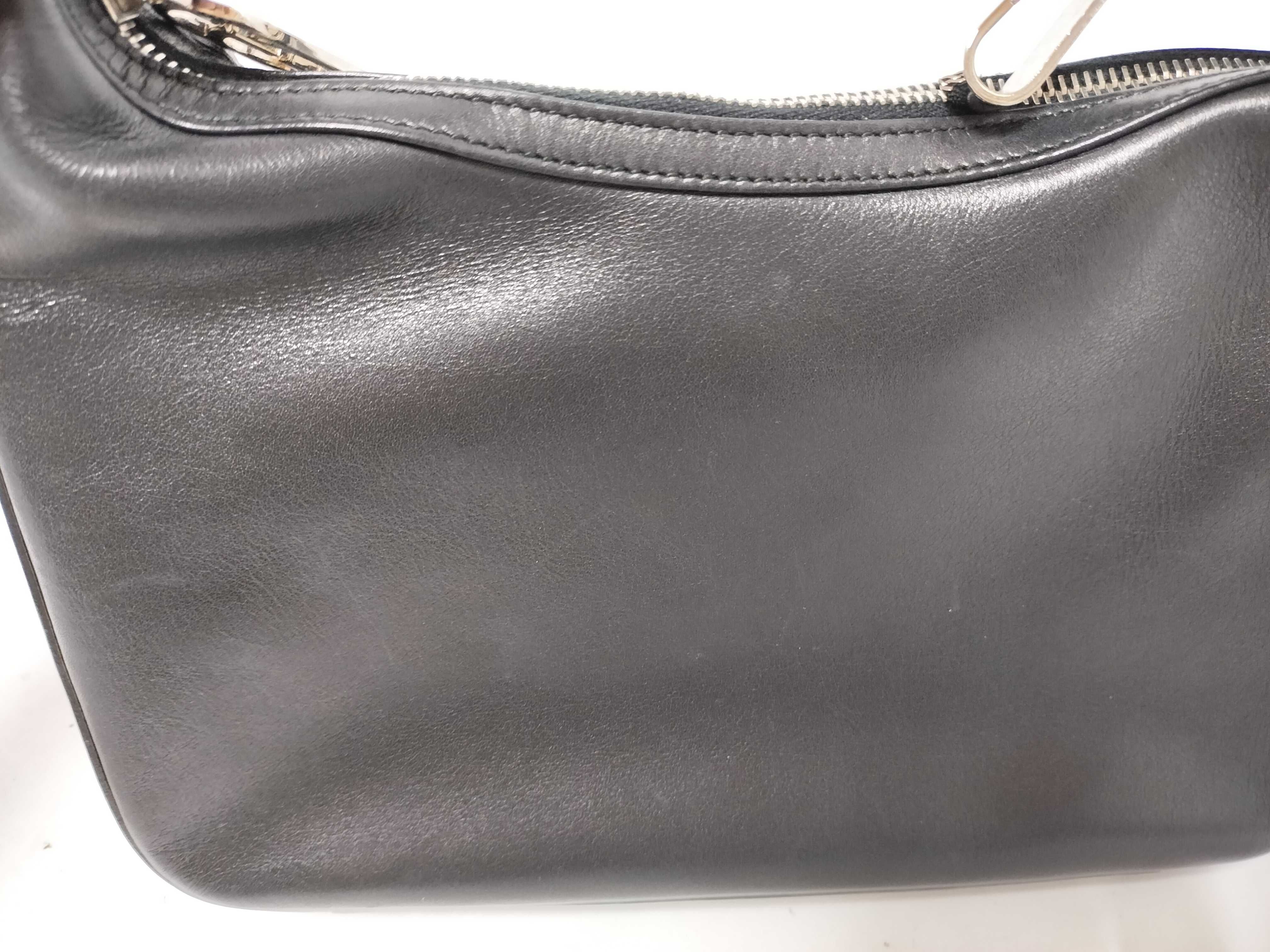 Leather One-Shoulder Bag, Black — view 9