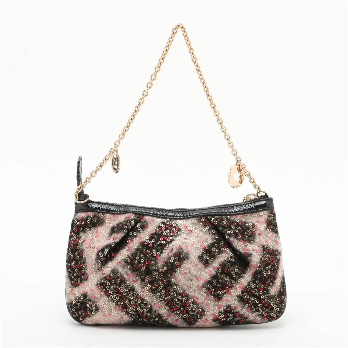 Zucca wool x sequin chain handbag black 8BR594 — view 2