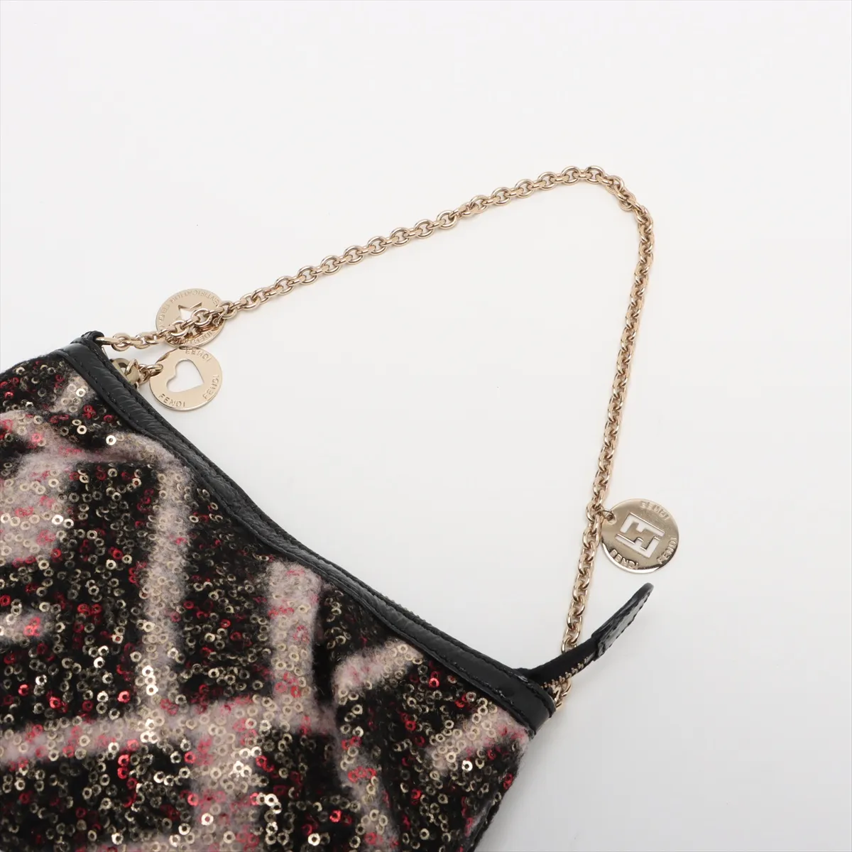 Zucca wool x sequin chain handbag black 8BR594 — view 5