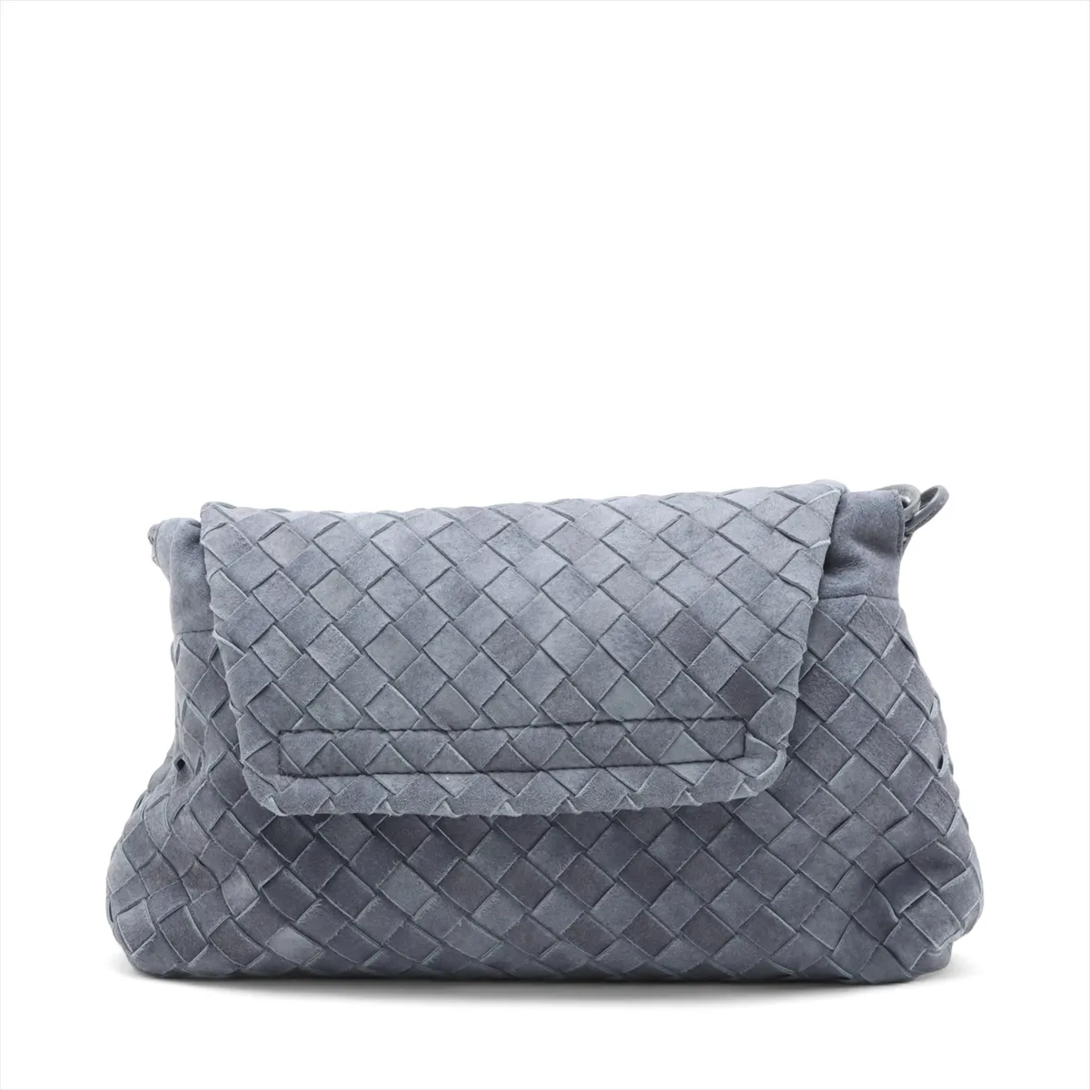 Intrecciato Giorno Suede x Leather Shoulder Bag Gray — view 2