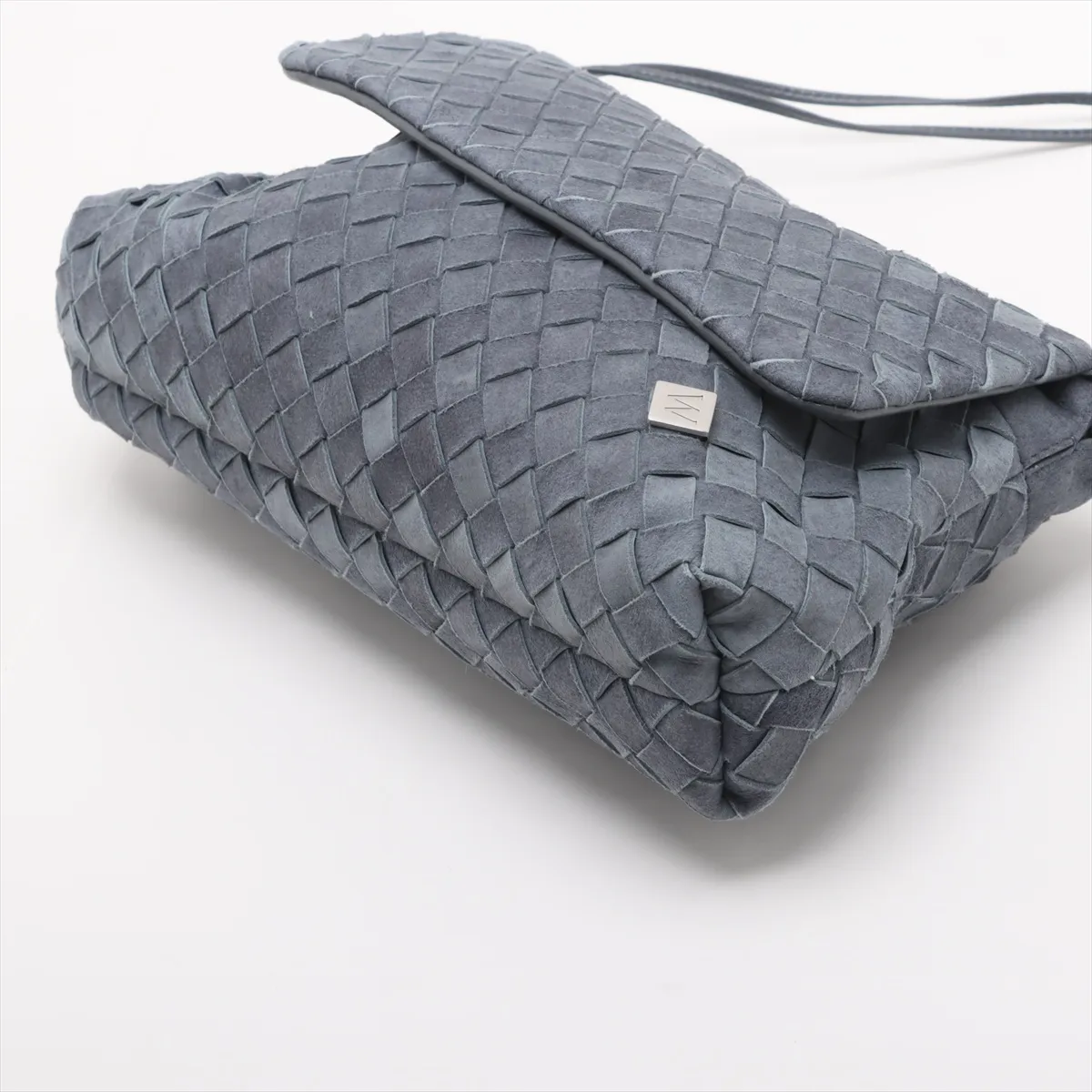 Intrecciato Giorno Suede x Leather Shoulder Bag Gray — view 3