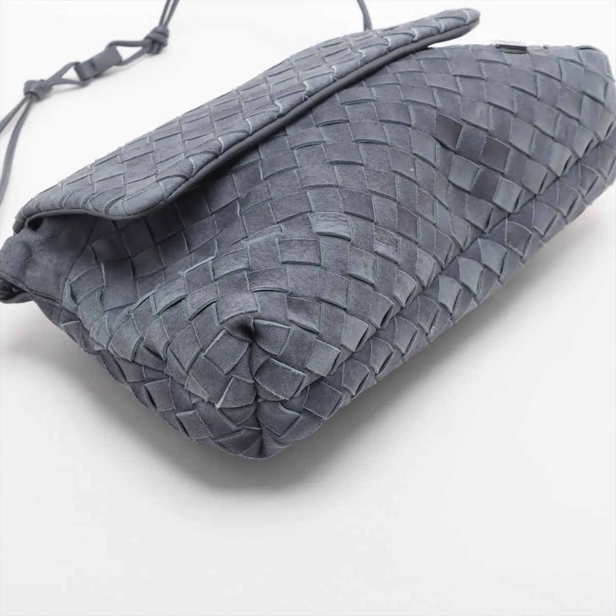 Intrecciato Giorno Suede x Leather Shoulder Bag Gray — view 4
