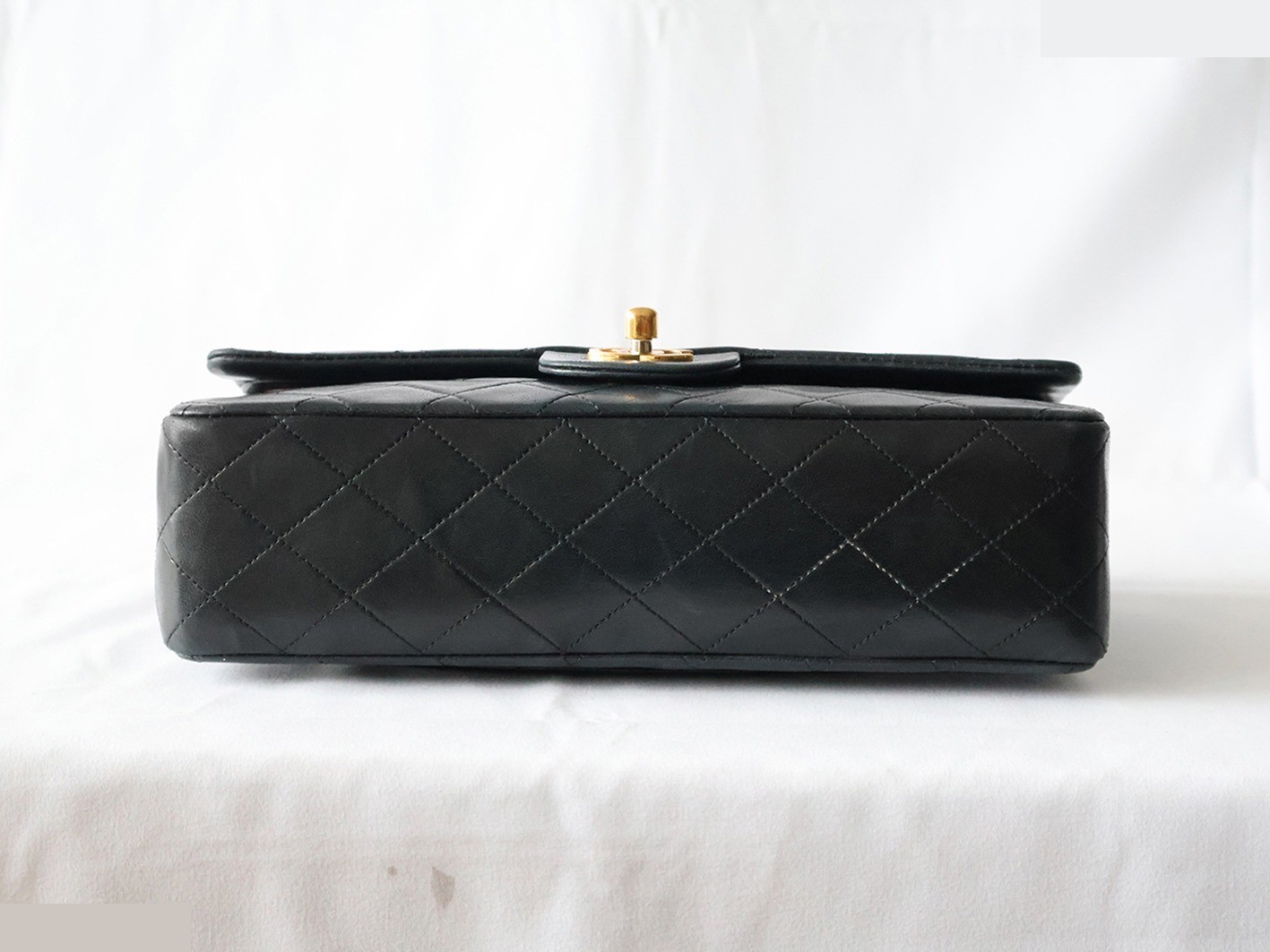 Matelassé 25 Lambskin Double Flap Double Chain Shoulder Bag, Black — view 5