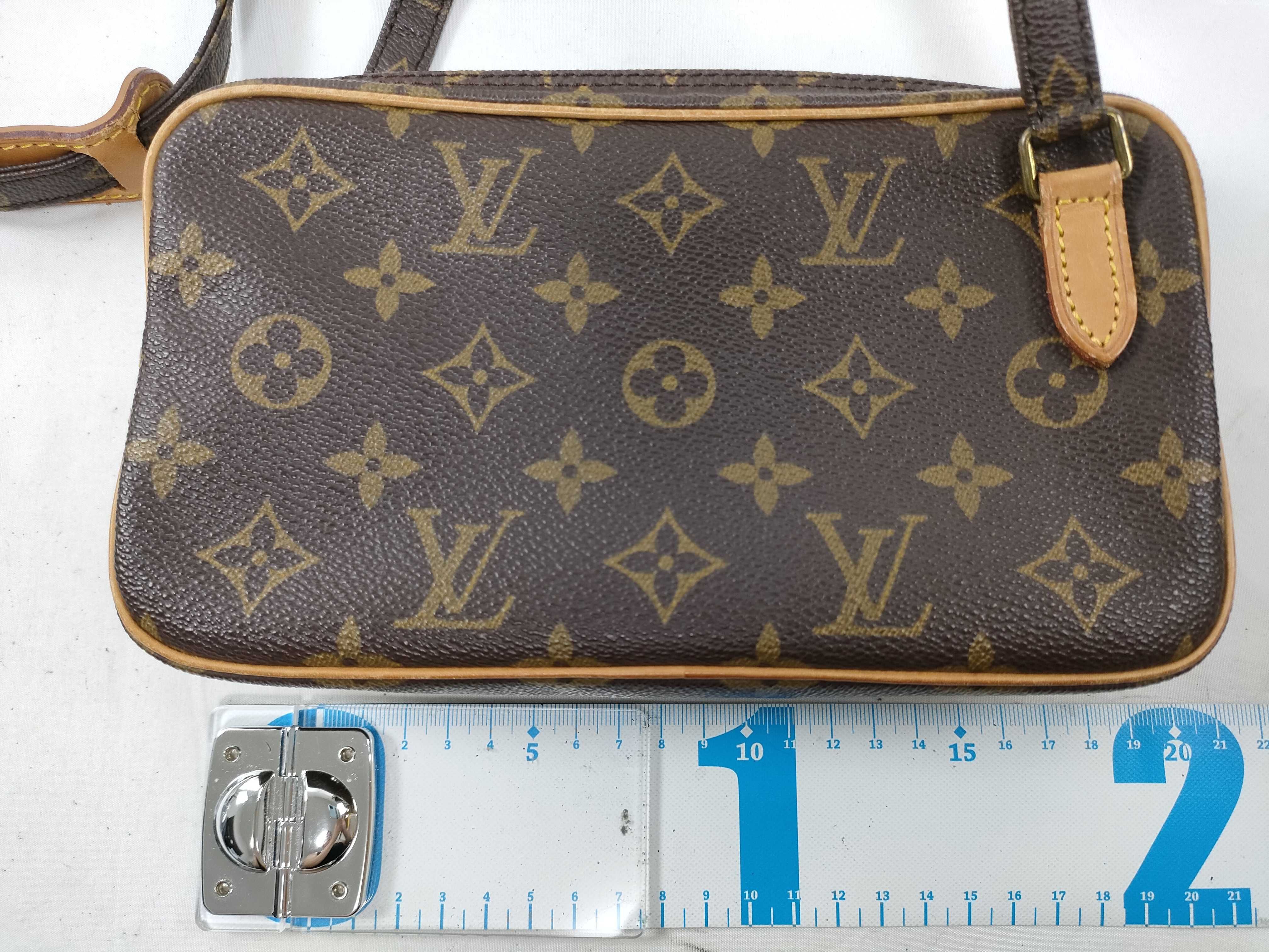 Monogram Louis Vuitton Monogram Pochette Marly Bandouliere Shoulder Bag M51828 Tanned Leather Brown Shoulder Bag — view 2
