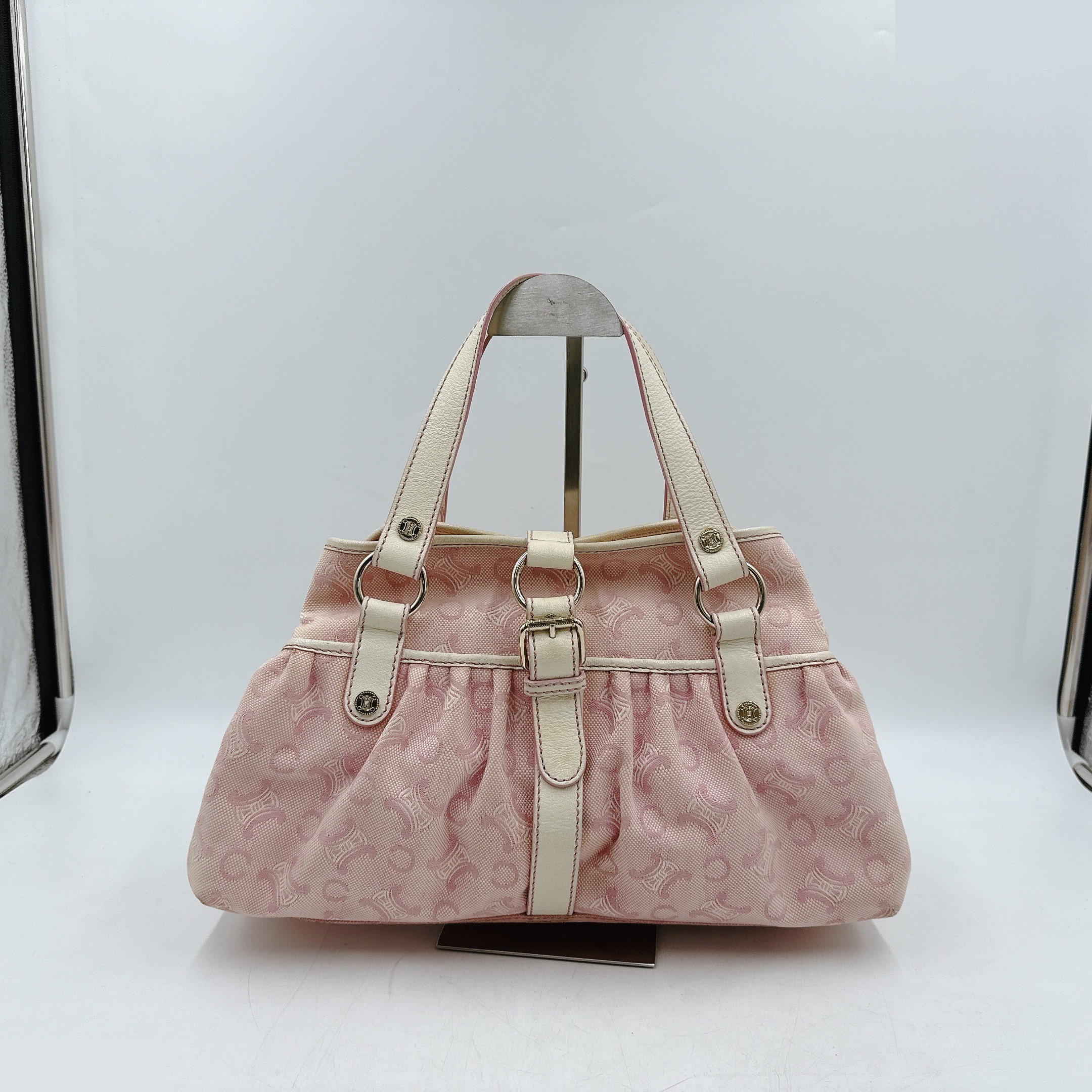 Bag/Handbag Canvas Leather Pink Deformed Macadam Pattern — view 3