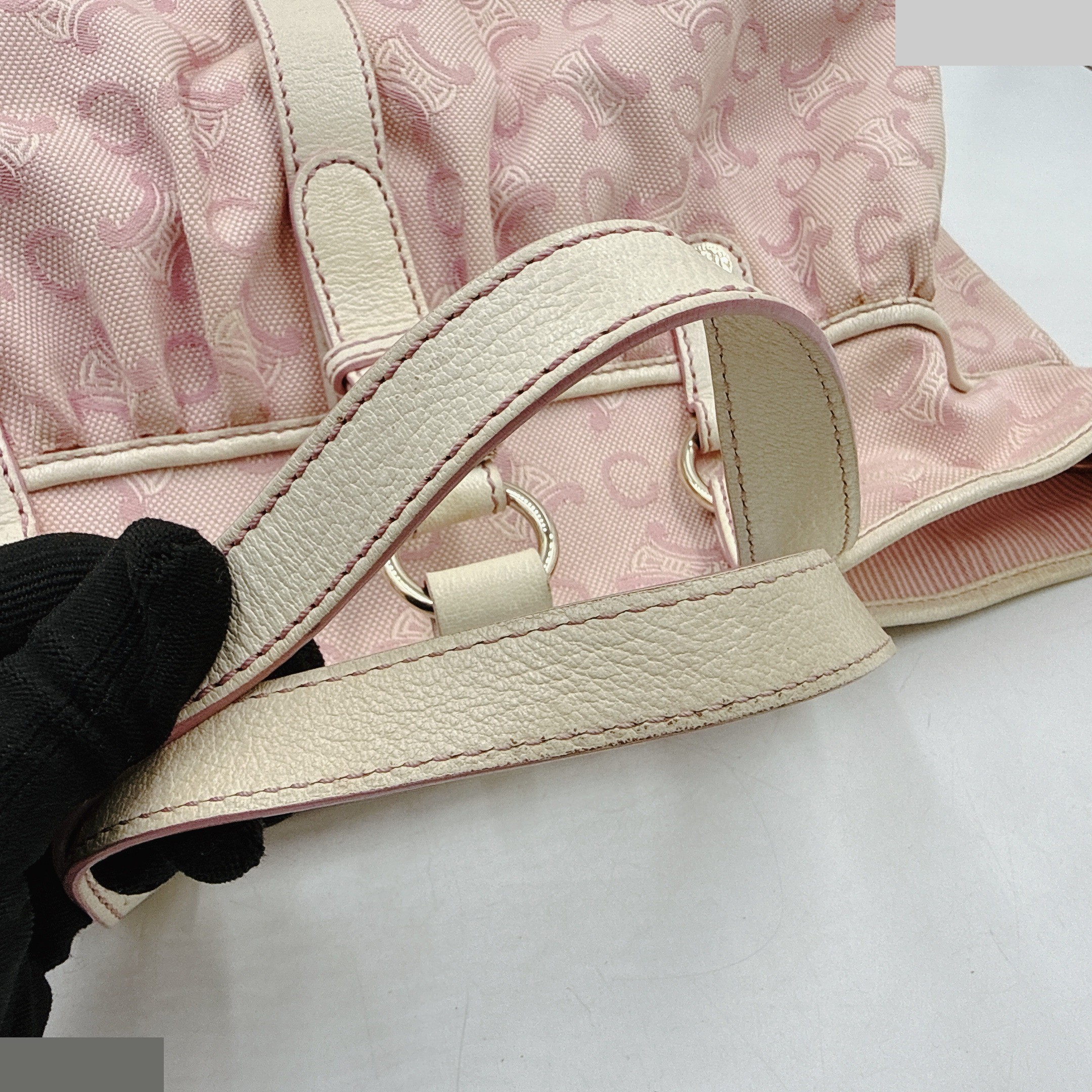 Bag/Handbag Canvas Leather Pink Deformed Macadam Pattern — view 6
