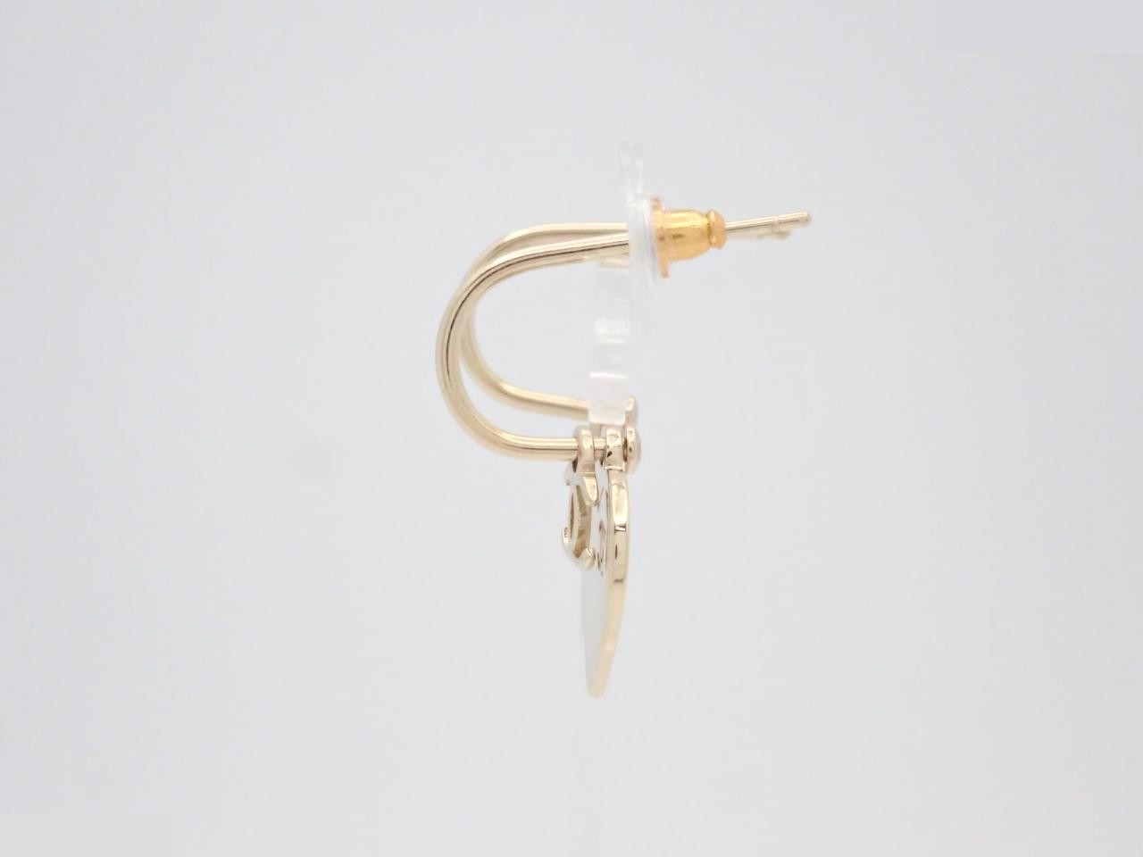 hoop earrings, B18V, heart design, Coco Mark, gold, 2.8cm in height. — view 3