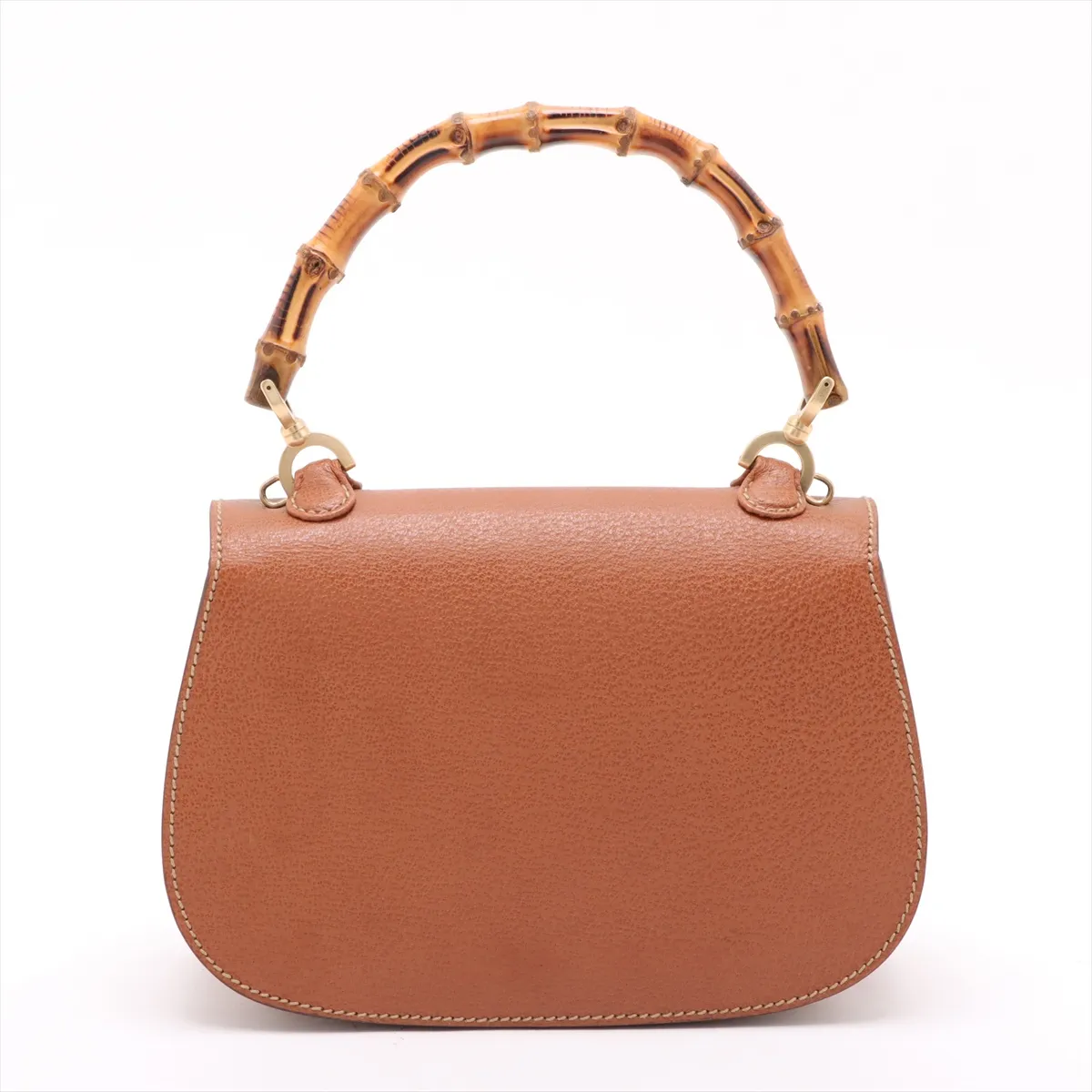 Old Gucci Bamboo Leather 2WAY Handbag Brown — view 2
