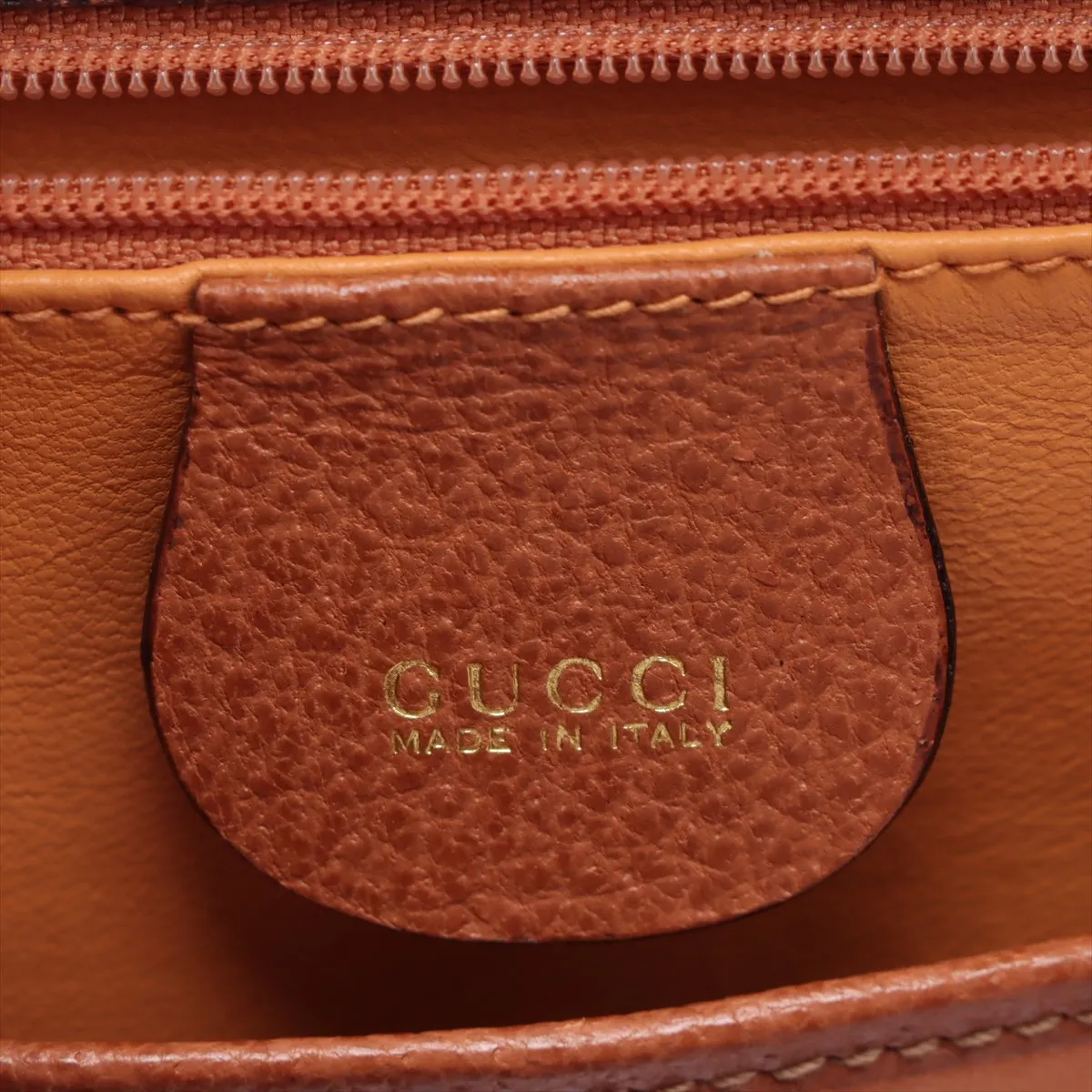 Old Gucci Bamboo Leather 2WAY Handbag Brown — view 12