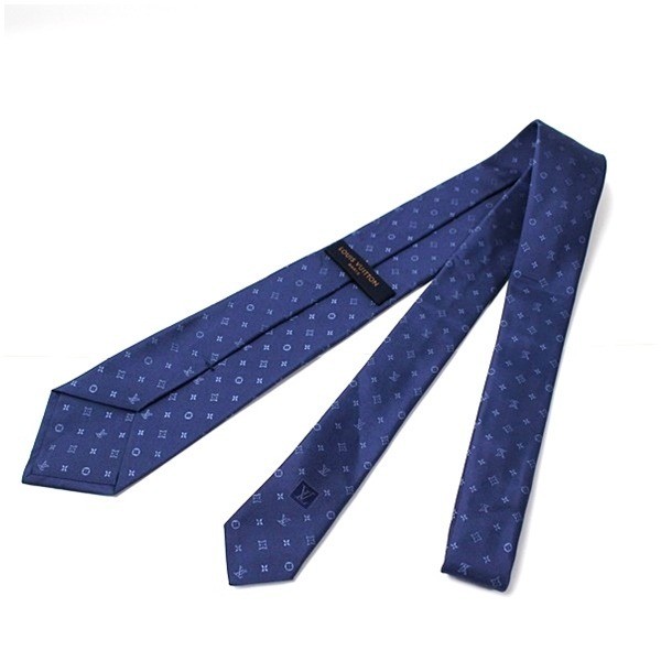 Silk tie, monogram pattern, 8mm wide, MR1221, with box. — view 2