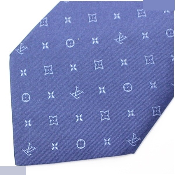 Silk tie, monogram pattern, 8mm wide, MR1221, with box. — view 4