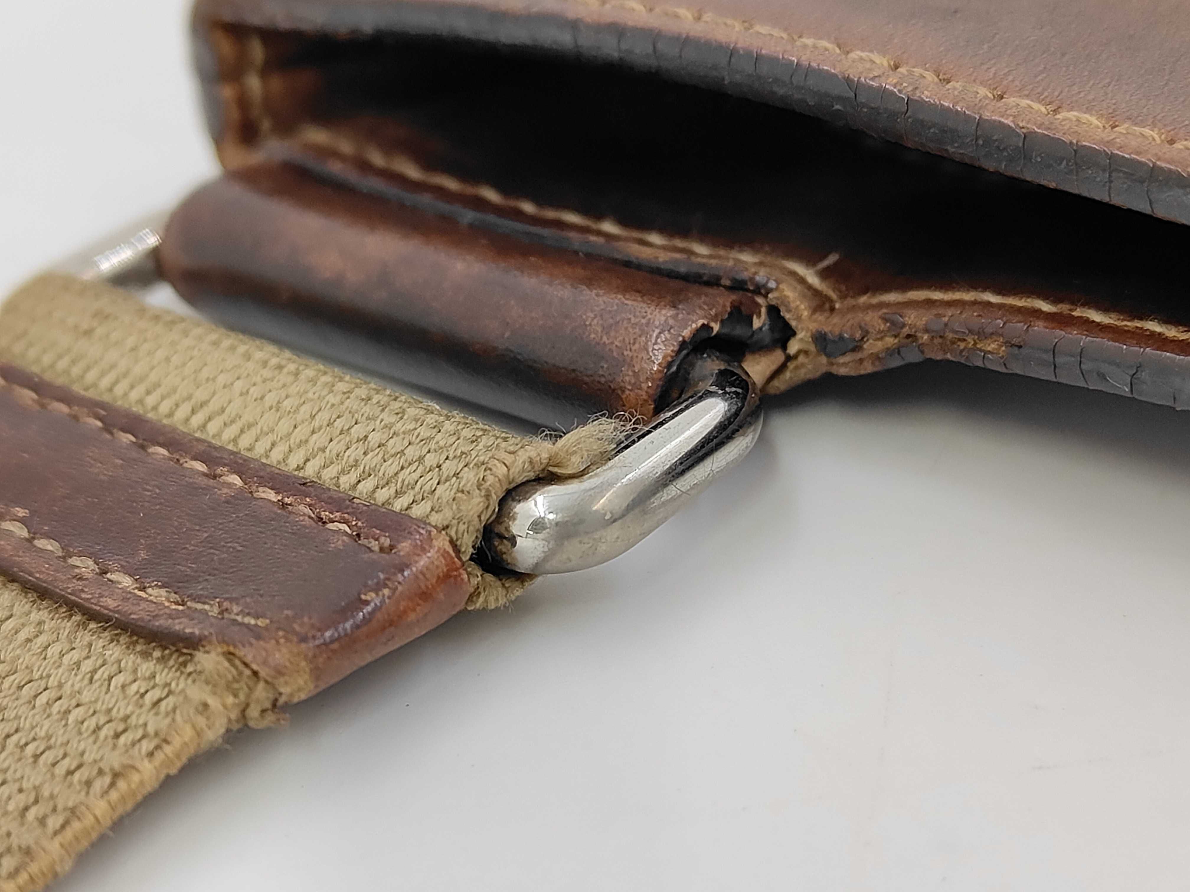 Logo Jacquard Canvas x Leather Brown Shoulder Bag — view 5