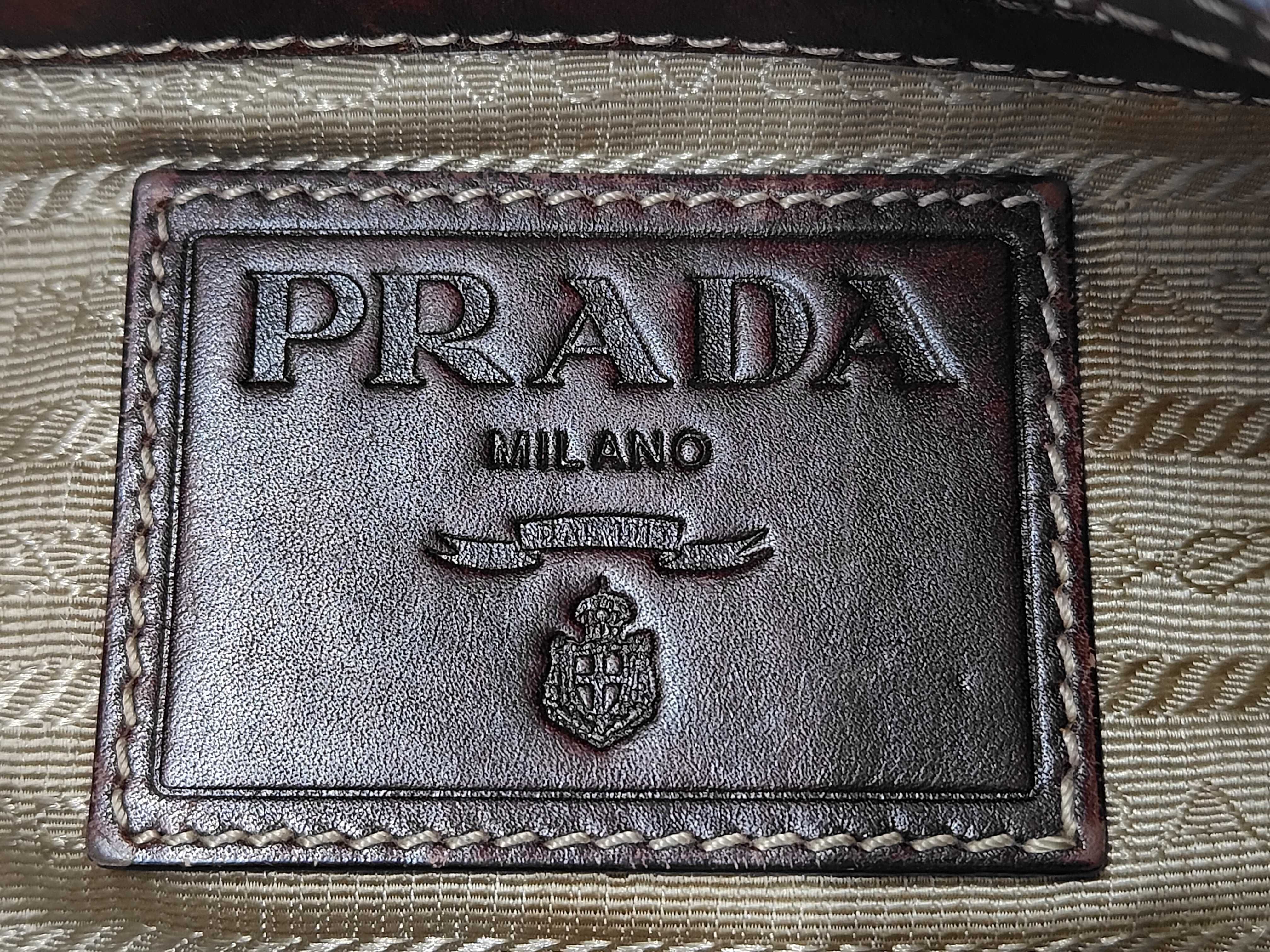 Logo Jacquard Canvas x Leather Brown Shoulder Bag — view 9