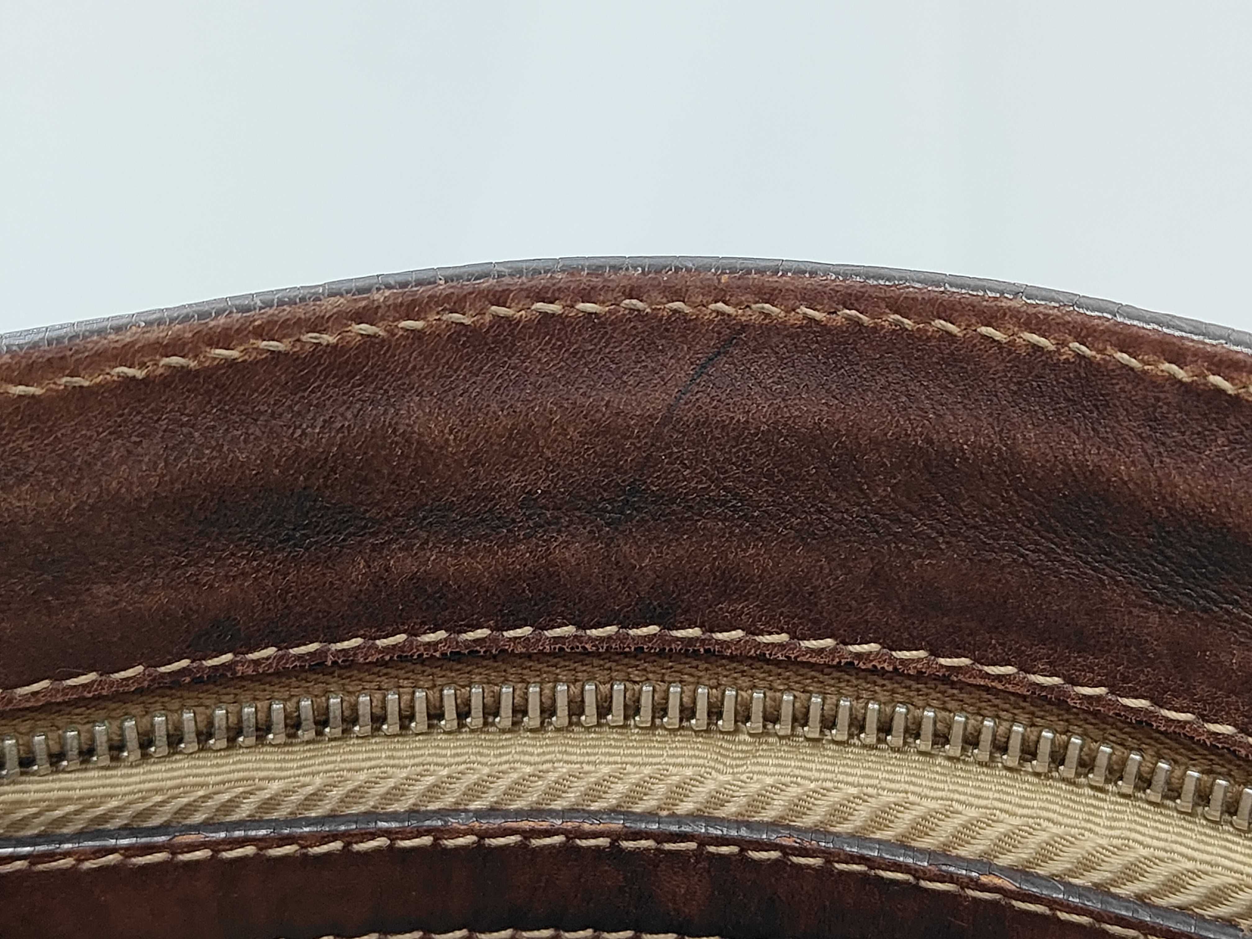 Logo Jacquard Canvas x Leather Brown Shoulder Bag — view 10