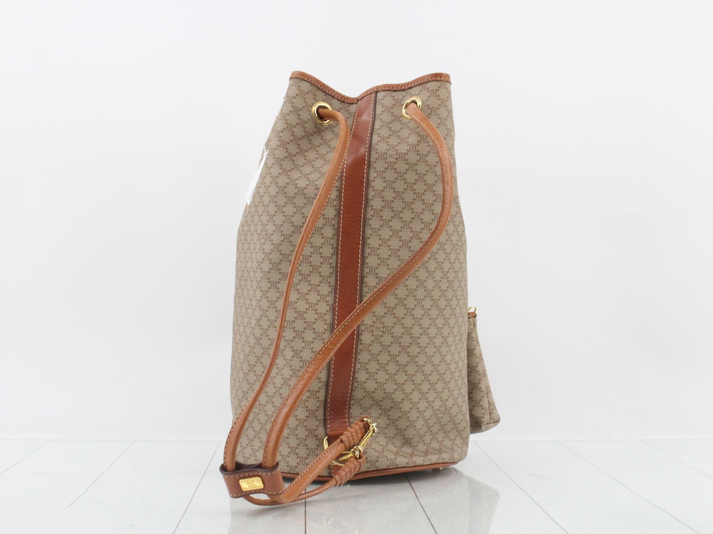 Shoulder bag, drawstring, Macadam pattern, beige — view 2