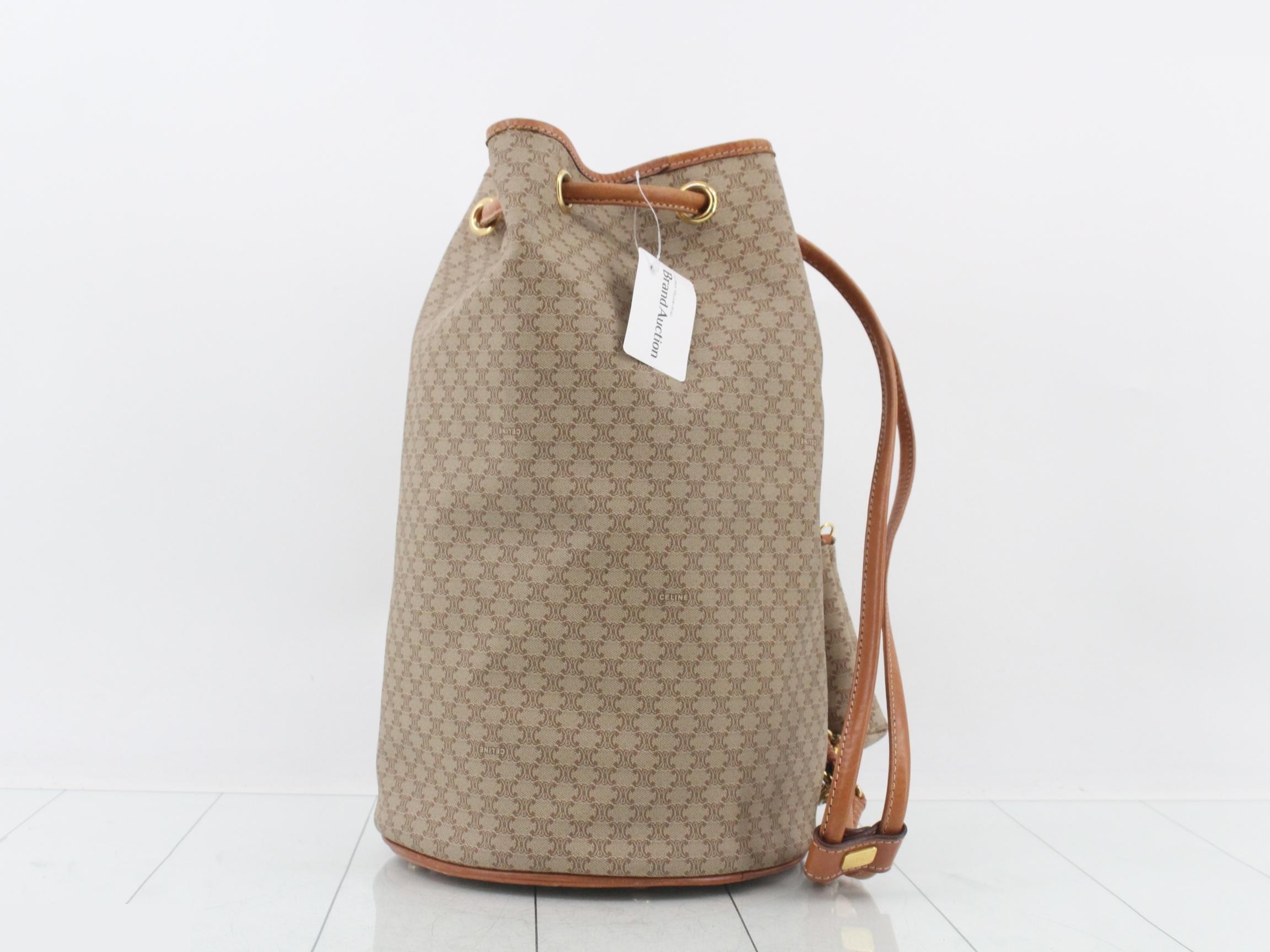 Shoulder bag, drawstring, Macadam pattern, beige — view 3