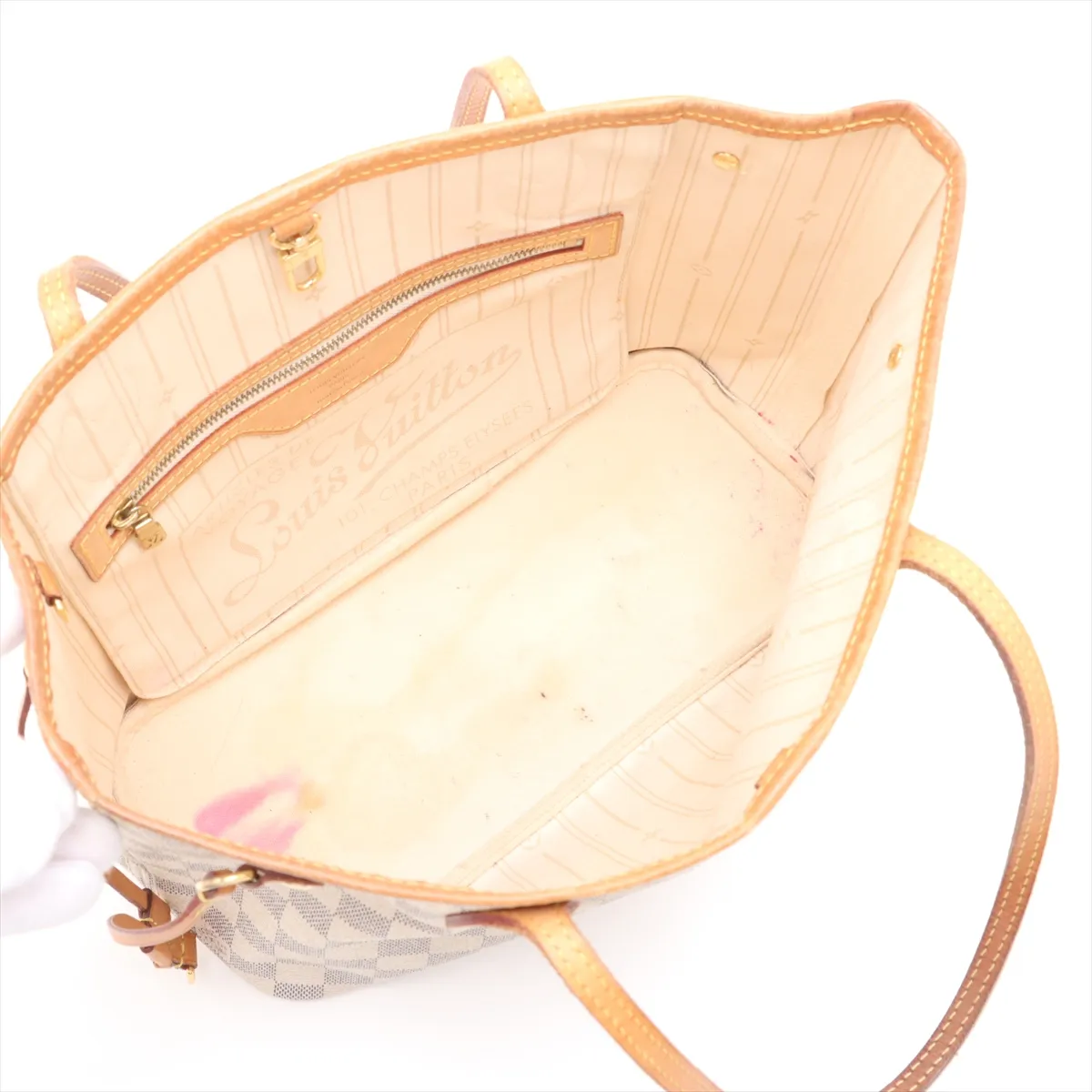 Damier Azur Neverfull PM N51110 VI0130 White — view 7