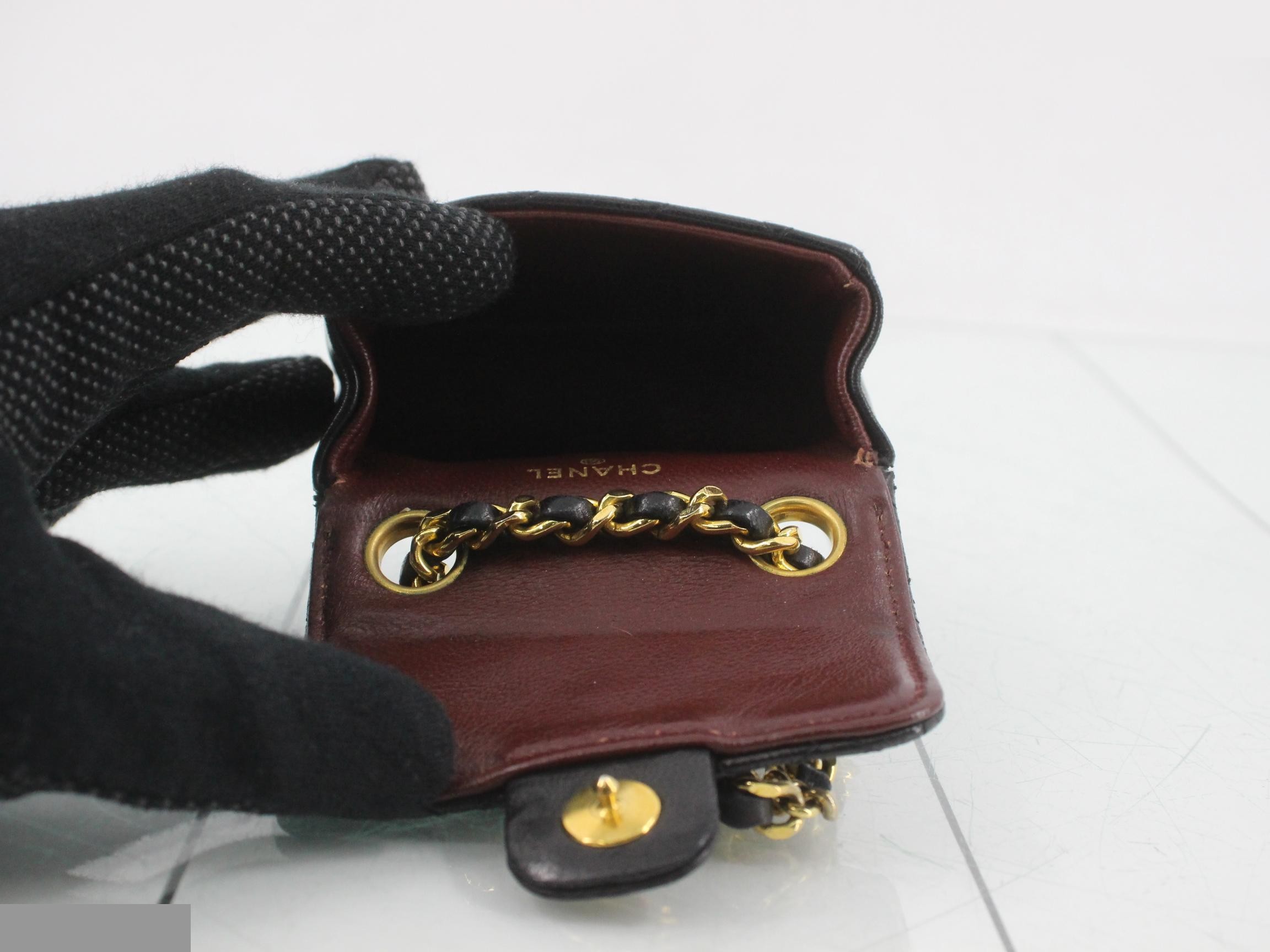 Mini Matelassé waist pouch with chain belt — view 4