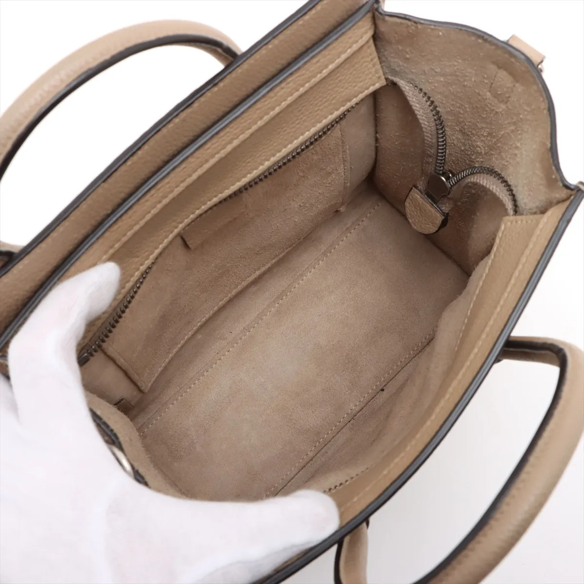 Luggage Nano Shopper Leather 2WAY Handbag Beige — view 8