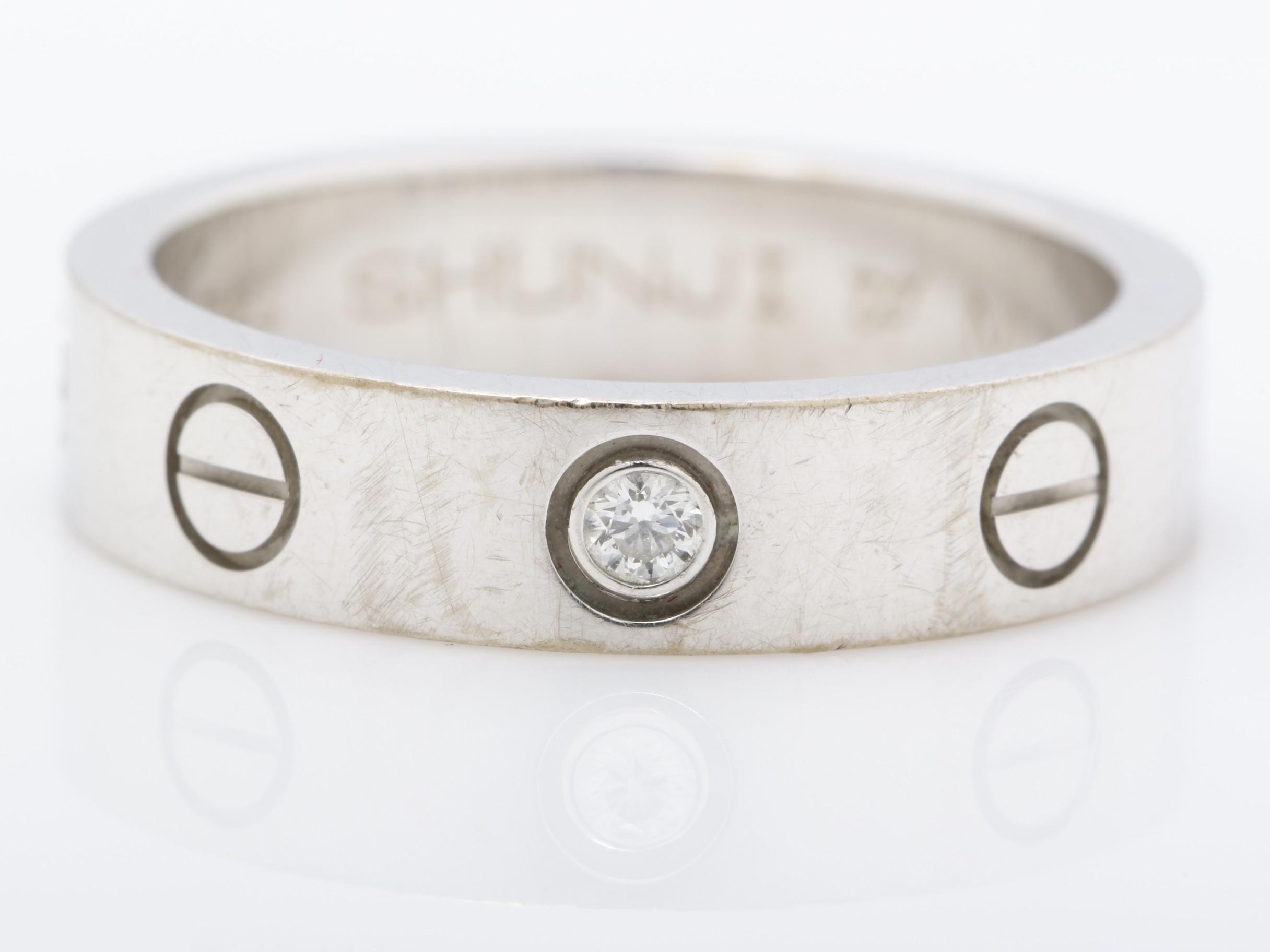 Mini Love Ring, 750 White Gold, Diamond, 4.5g, Size #47 — view 2