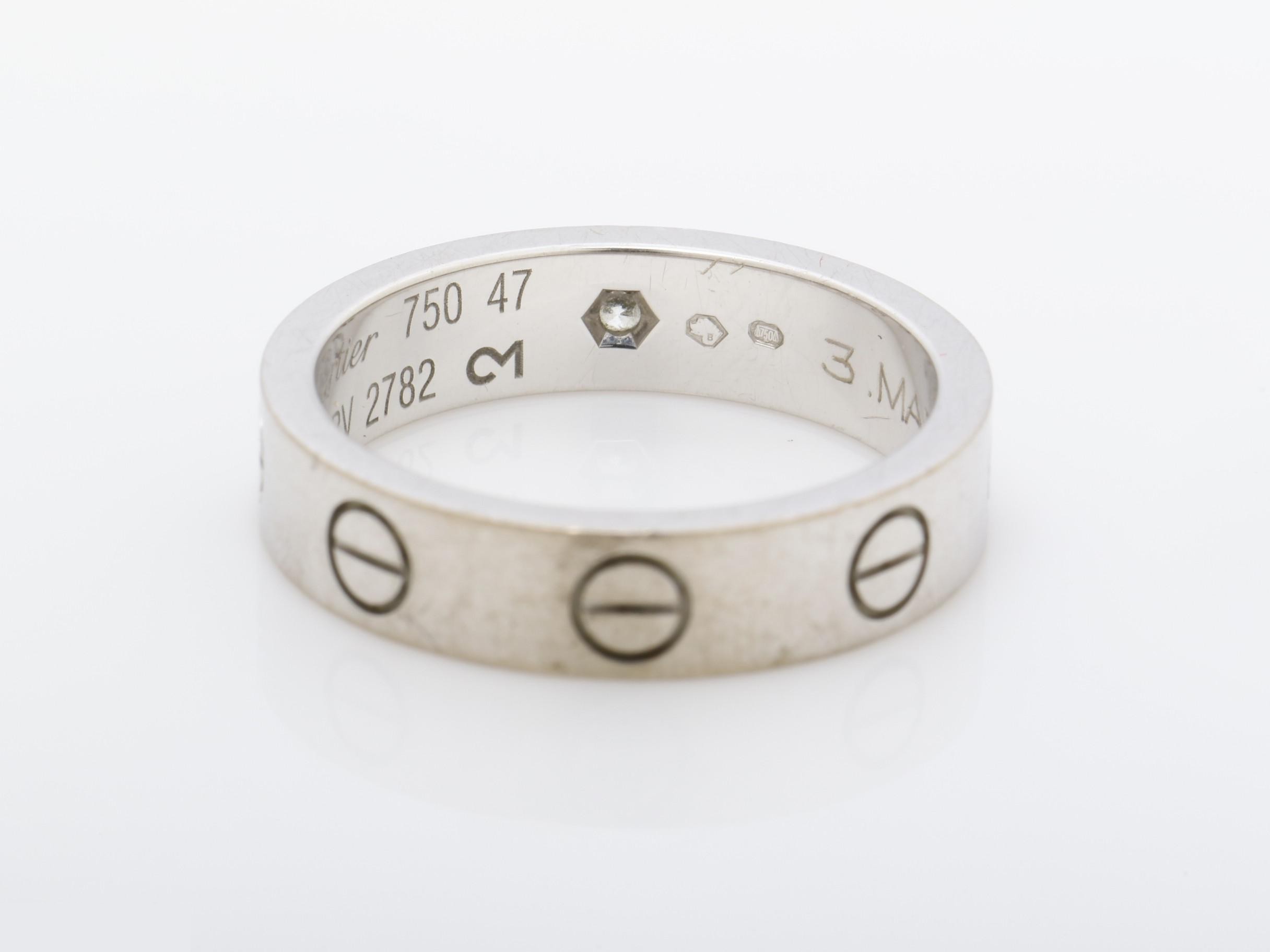 Mini Love Ring, 750 White Gold, Diamond, 4.5g, Size #47 — view 4