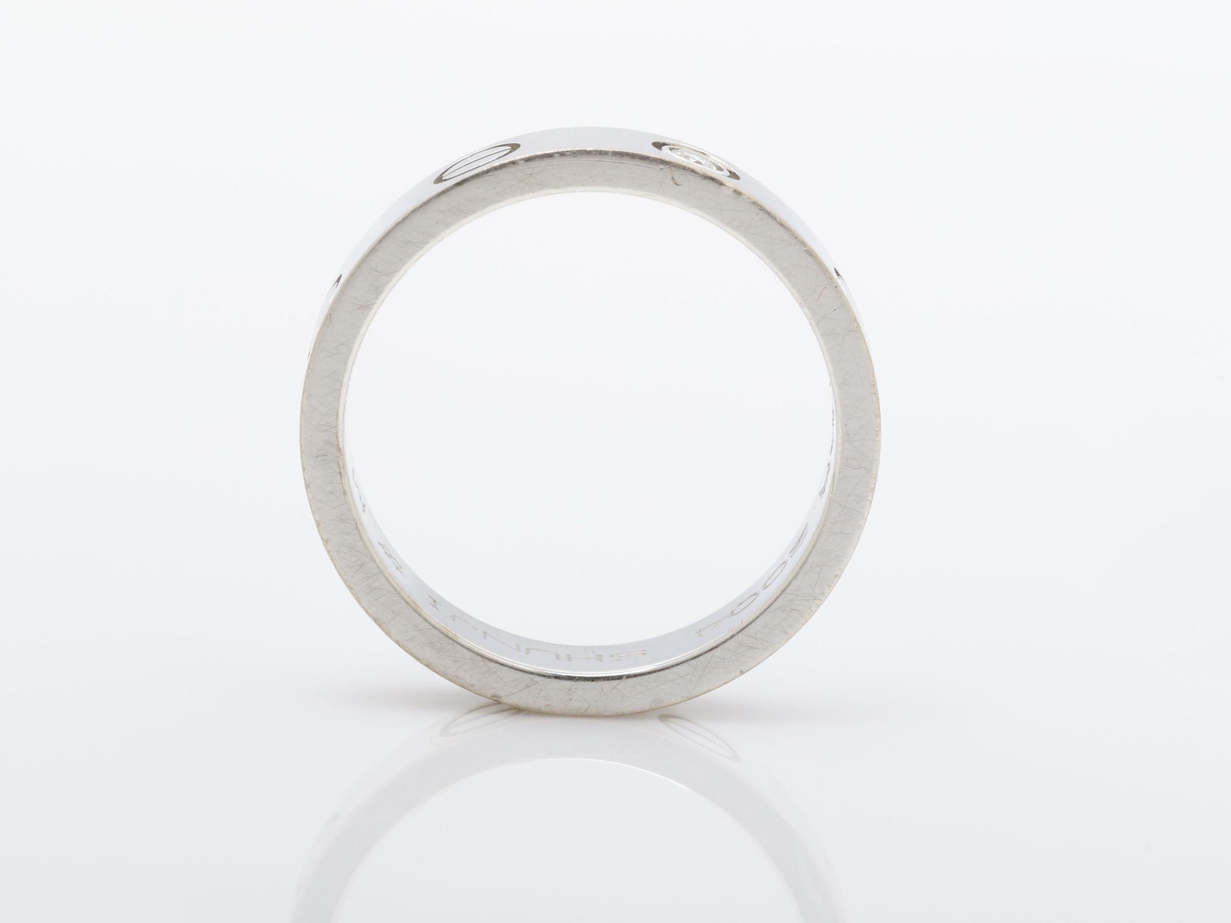 Mini Love Ring, 750 White Gold, Diamond, 4.5g, Size #47 — view 5