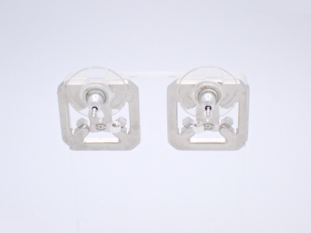 Coco Mark Rhinestone Square Earrings B17S — view 2