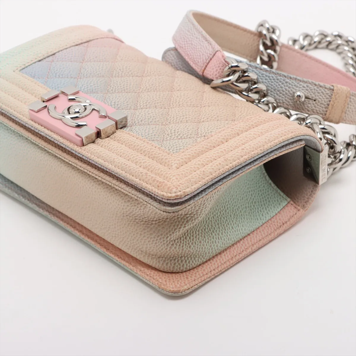 Boy Chanel 20 Small Caviar Skin Chain Shoulder Bag Multicolor Gold Hardware 25372791 25th Series A67085 — view 3
