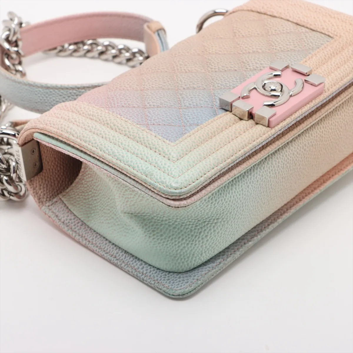 Boy Chanel 20 Small Caviar Skin Chain Shoulder Bag Multicolor Gold Hardware 25372791 25th Series A67085 — view 4