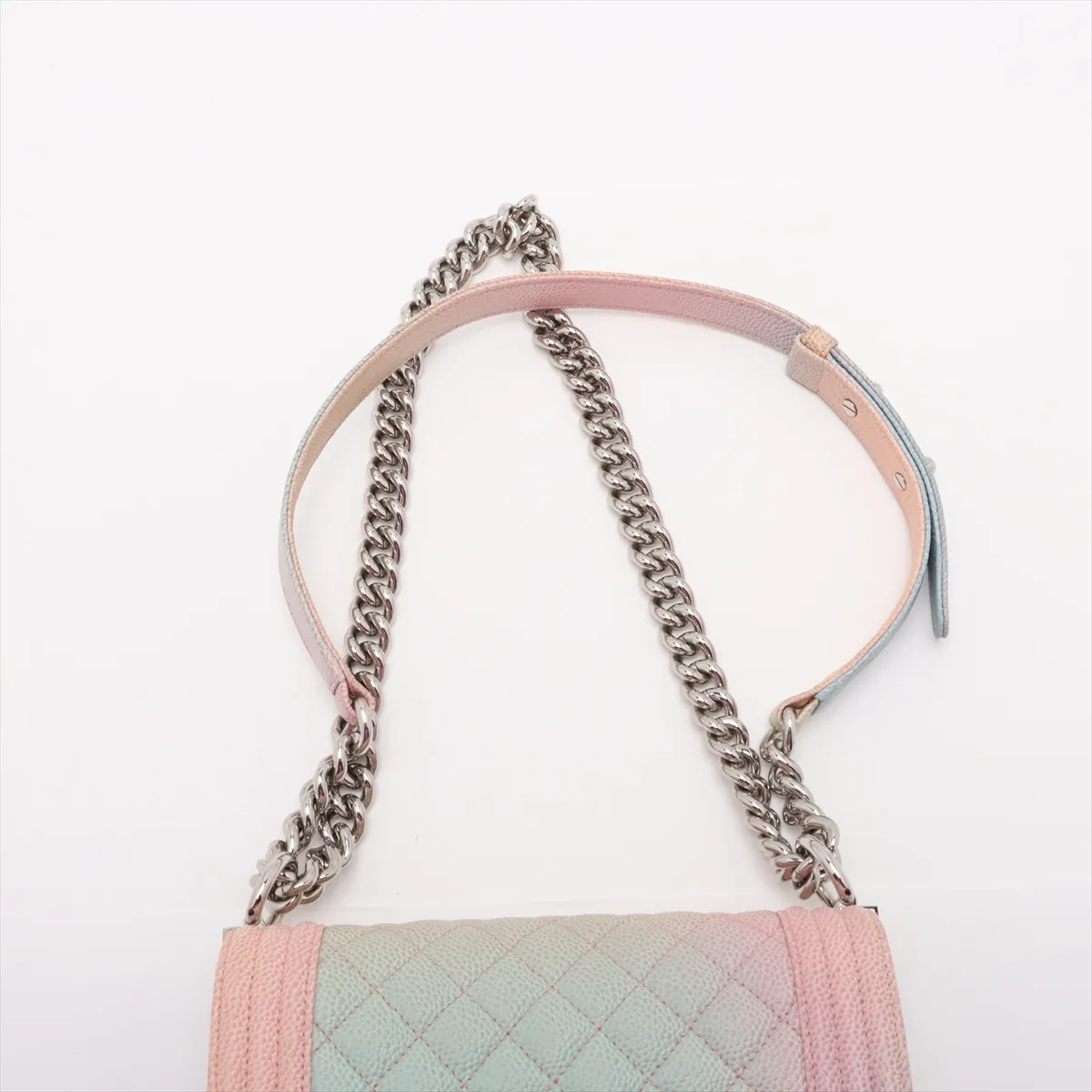 Boy Chanel 20 Small Caviar Skin Chain Shoulder Bag Multicolor Gold Hardware 25372791 25th Series A67085 — view 6