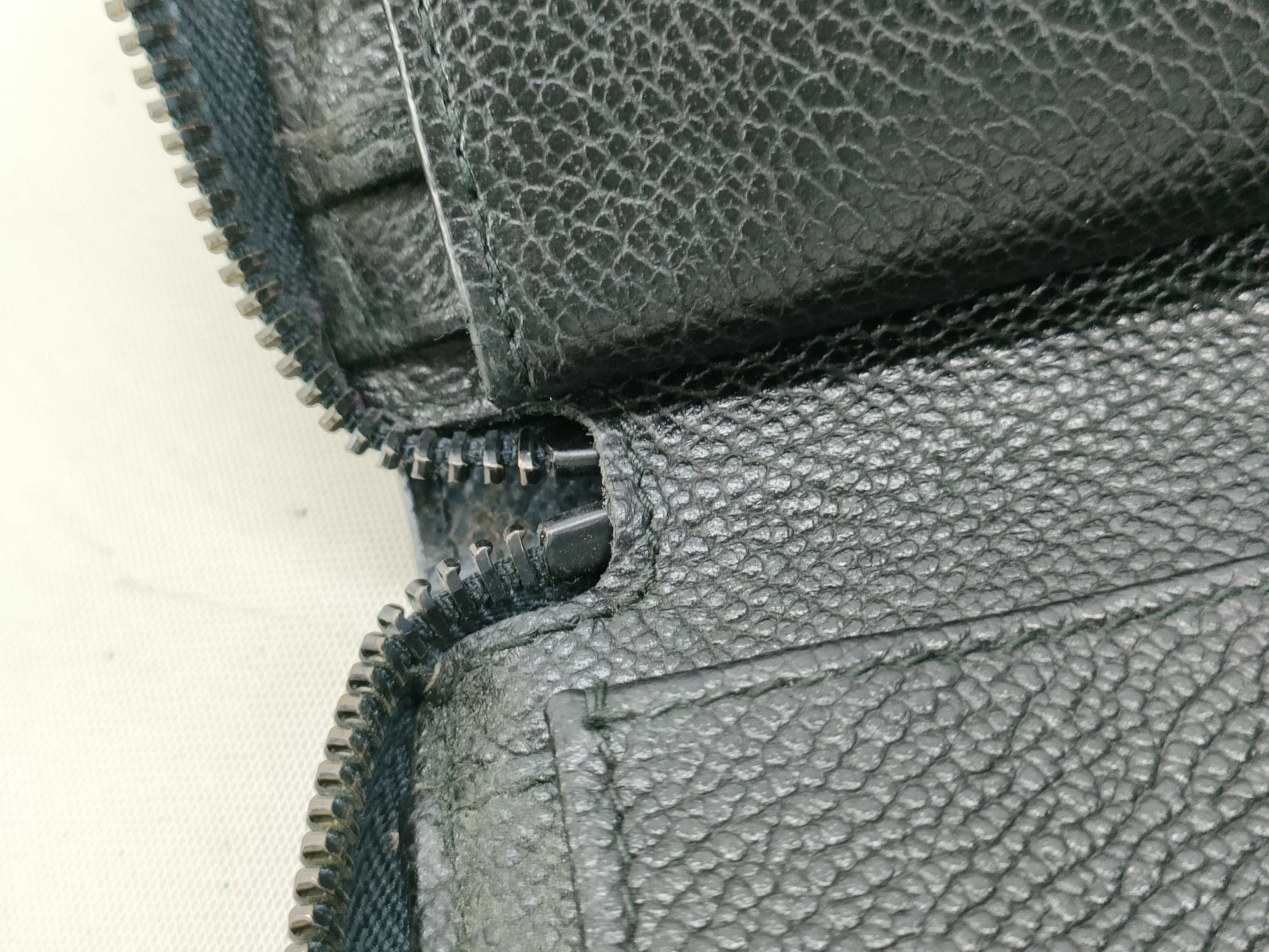logo plate long wallet leather navy wallet — view 11