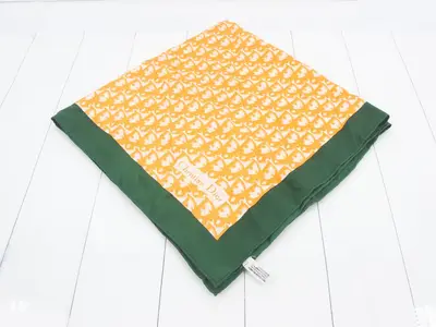 Scarf, Trotter design, orange, 100% silk