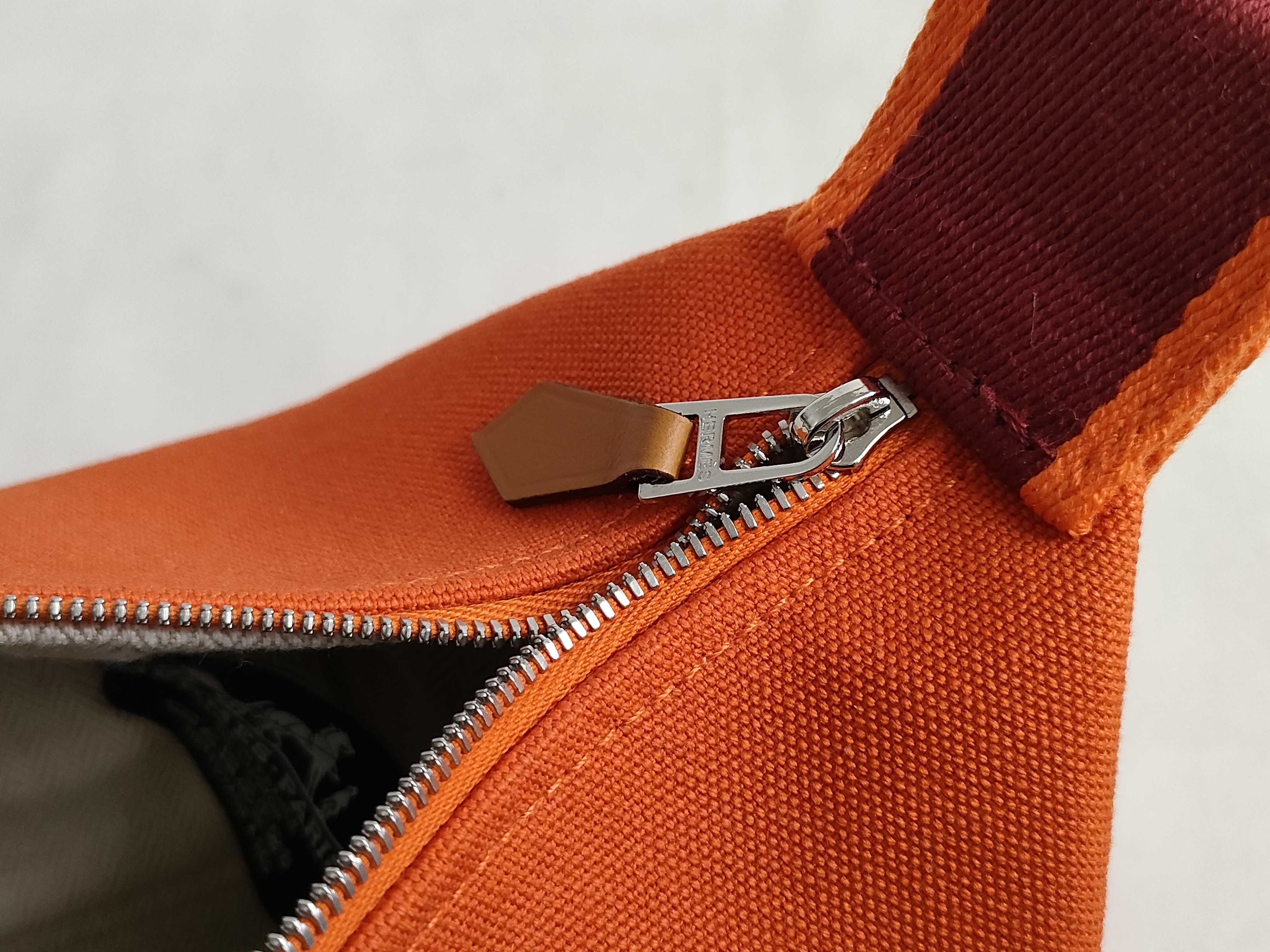 Bride à Black PM Canvas Handbag (Orange with Silver Hardware) — view 13