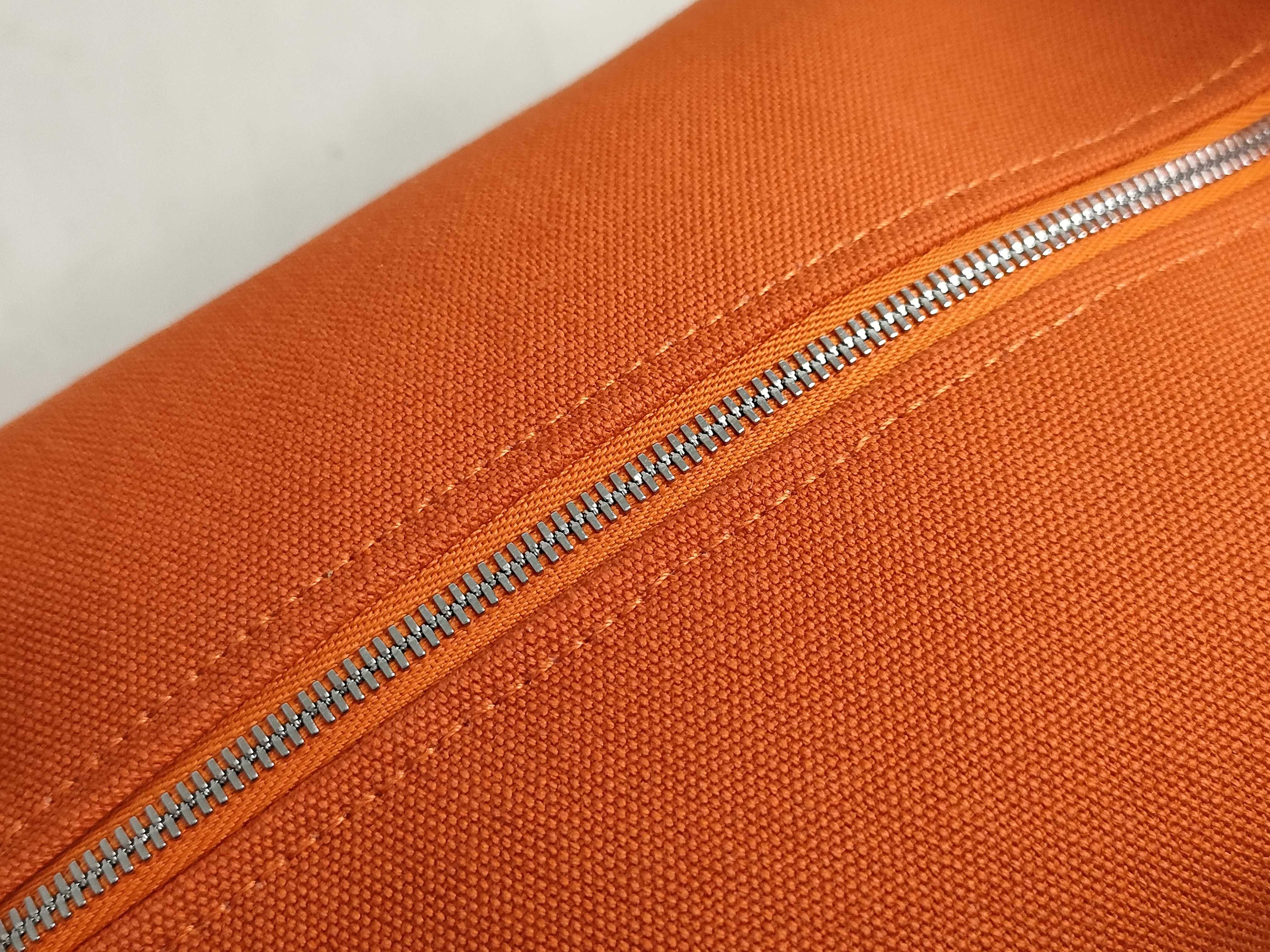 Bride à Black PM Canvas Handbag (Orange with Silver Hardware) — view 8