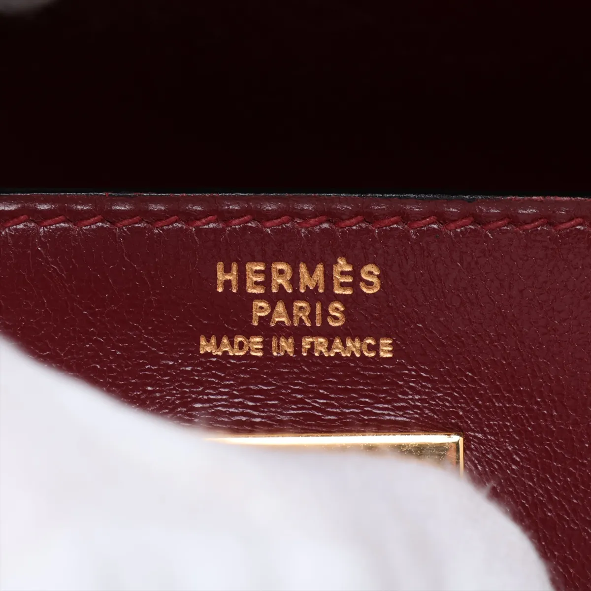 [Individually packaged] Hermes Kelly 32 Letournée Box Calf Rouge H Gold Hardware N: 1984 — view 11