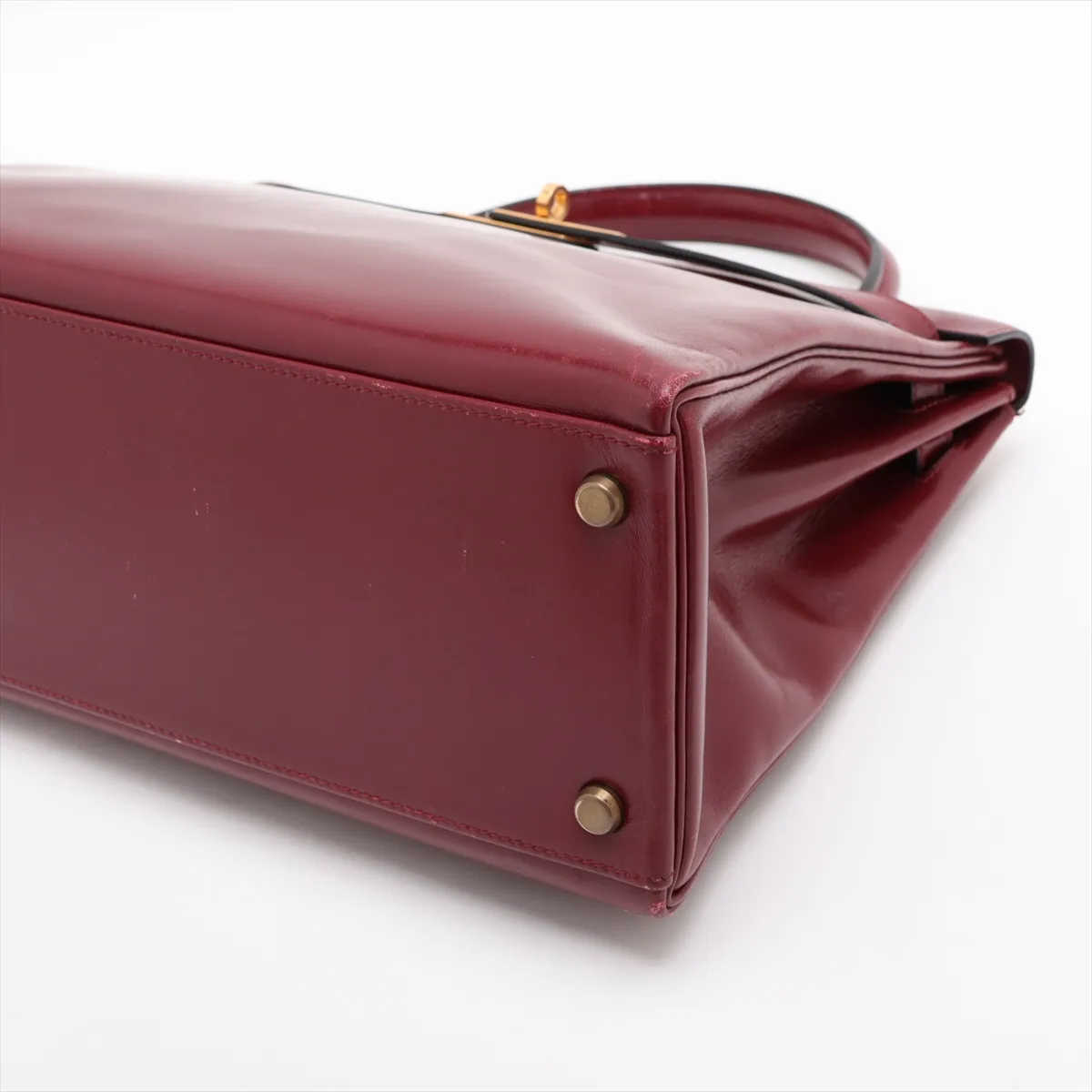 [Individually packaged] Hermes Kelly 32 Letournée Box Calf Rouge H Gold Hardware N: 1984 — view 3