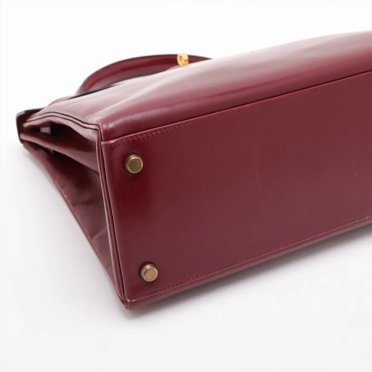 [Individually packaged] Hermes Kelly 32 Letournée Box Calf Rouge H Gold Hardware N: 1984 — view 4