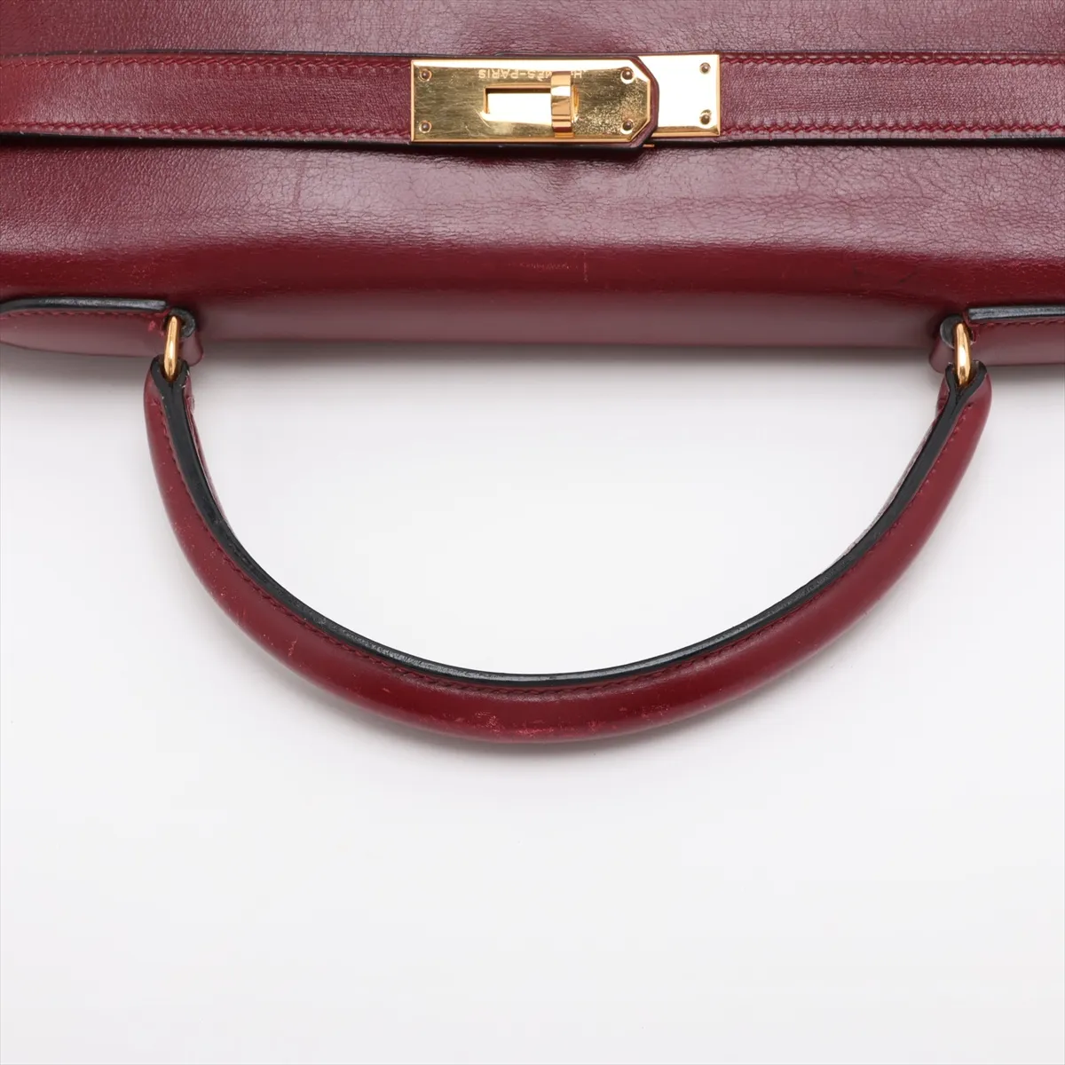 [Individually packaged] Hermes Kelly 32 Letournée Box Calf Rouge H Gold Hardware N: 1984 — view 5