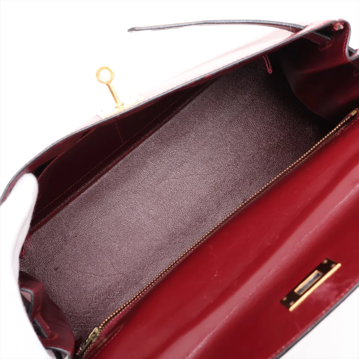 [Individually packaged] Hermes Kelly 32 Letournée Box Calf Rouge H Gold Hardware N: 1984 — view 7