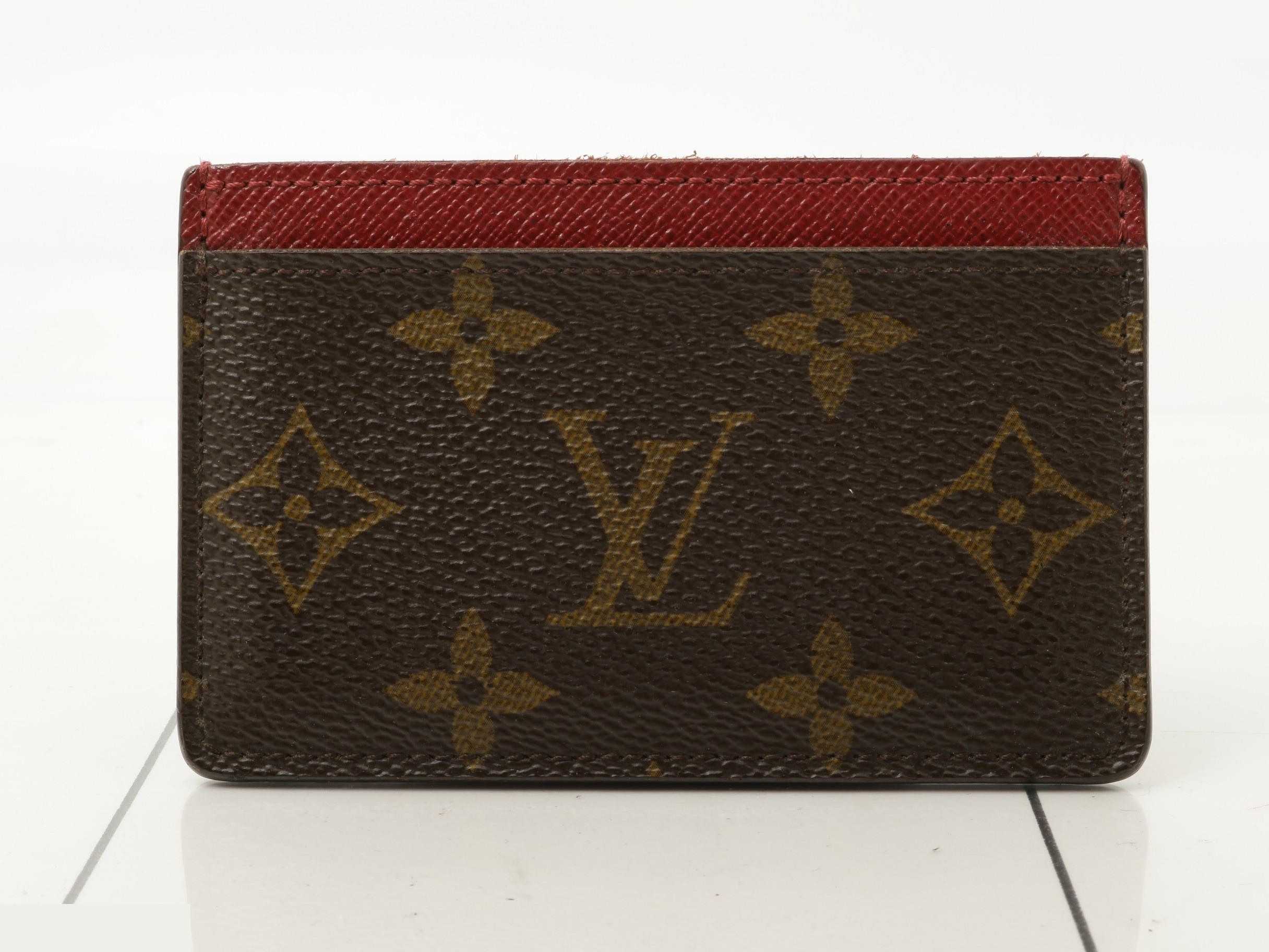 Porte Cartes Simple Fuchsia Business Card Holder Monogram — view 2