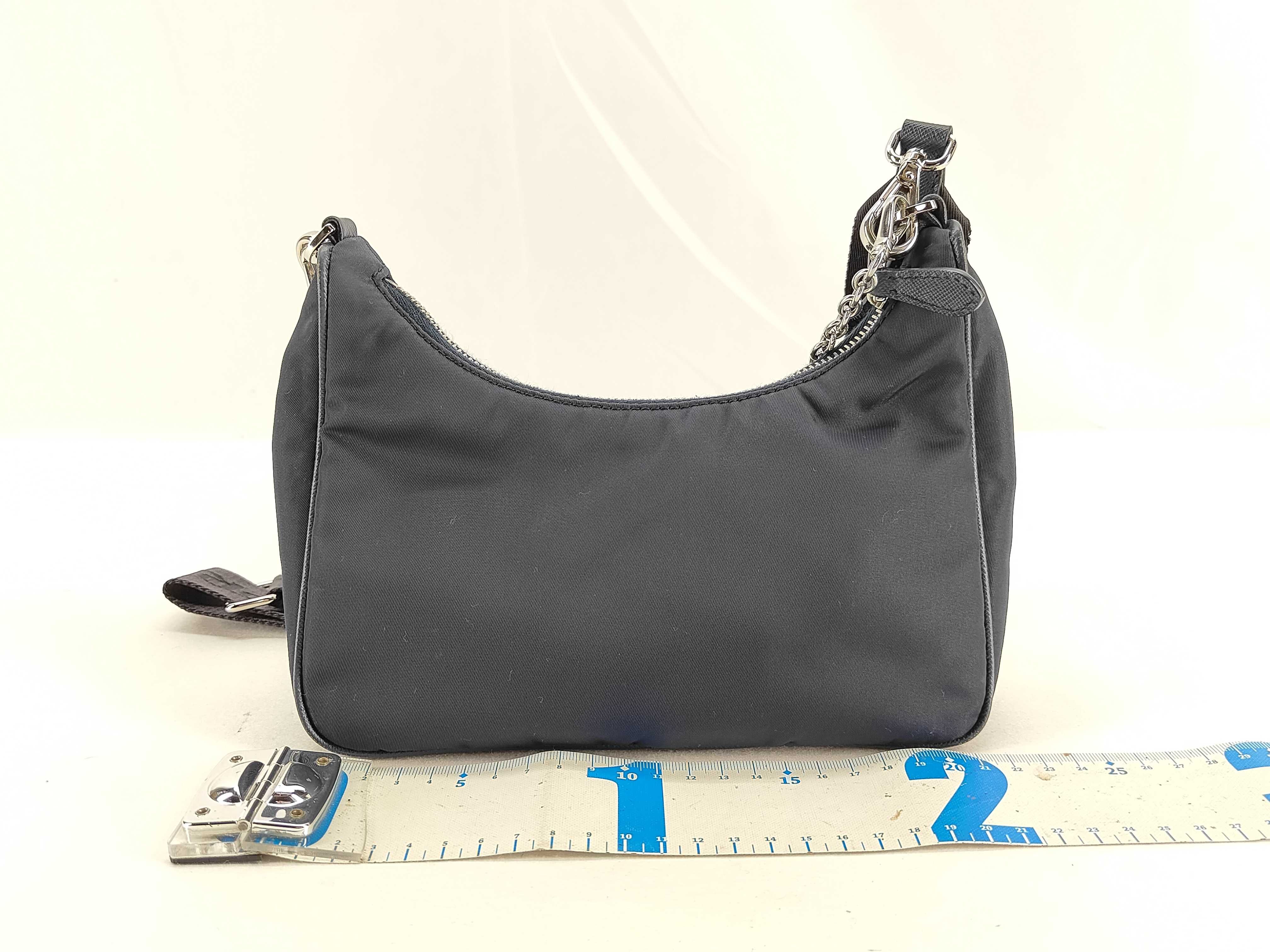 Nylon Prada Re-Edition 2005 Re-Nylon 2-Way Shoulder Bag with Mini Pouch, Navy, Silver Hardware Shoulder Bag — view 2