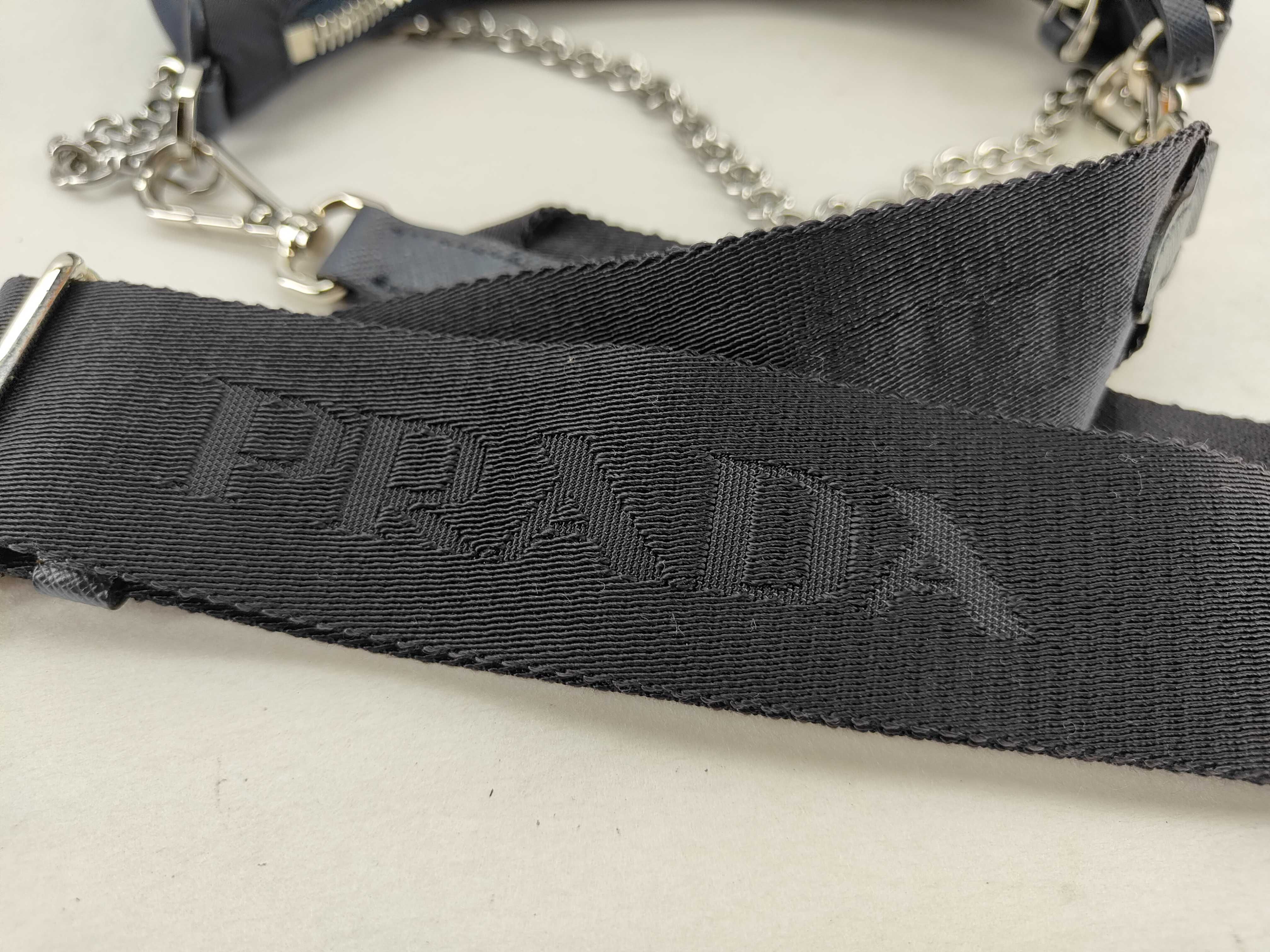 Nylon Prada Re-Edition 2005 Re-Nylon 2-Way Shoulder Bag with Mini Pouch, Navy, Silver Hardware Shoulder Bag — view 4