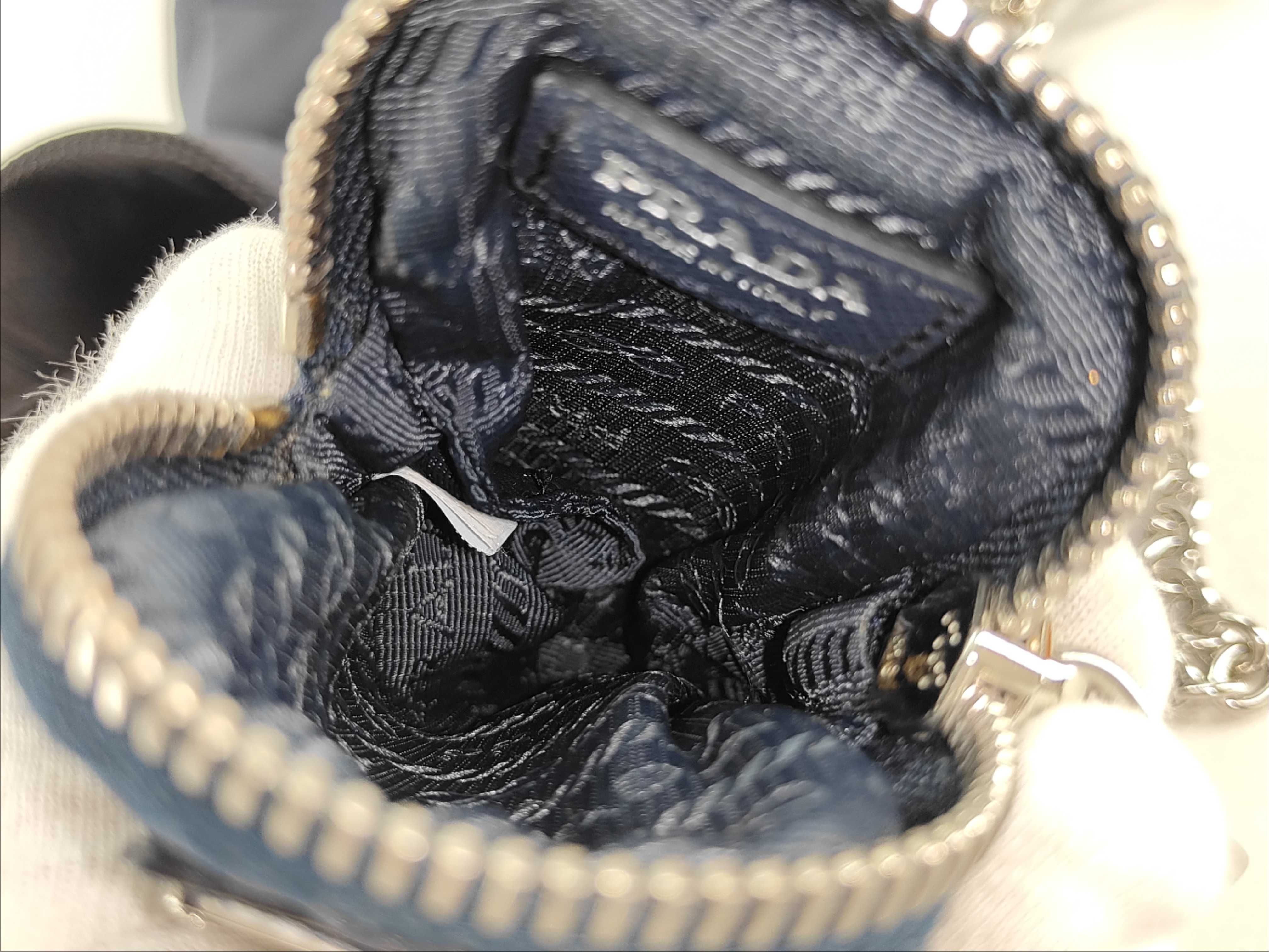 Nylon Prada Re-Edition 2005 Re-Nylon 2-Way Shoulder Bag with Mini Pouch, Navy, Silver Hardware Shoulder Bag — view 8