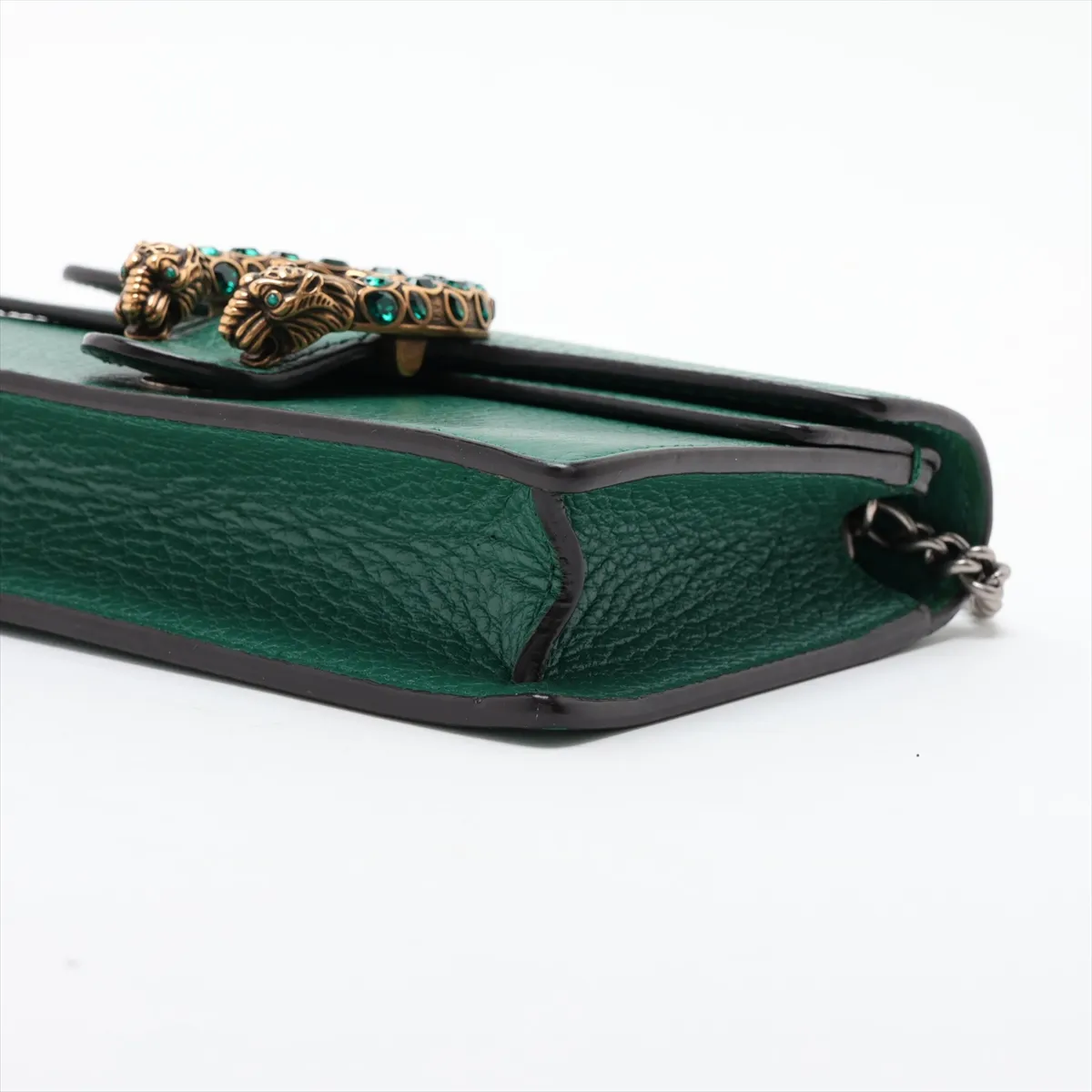 Dionysus 476432 Leather Chain Shoulder Bag, Green — view 3