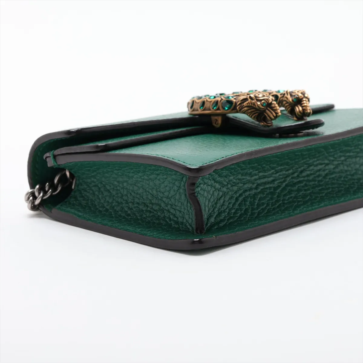 Dionysus 476432 Leather Chain Shoulder Bag, Green — view 4